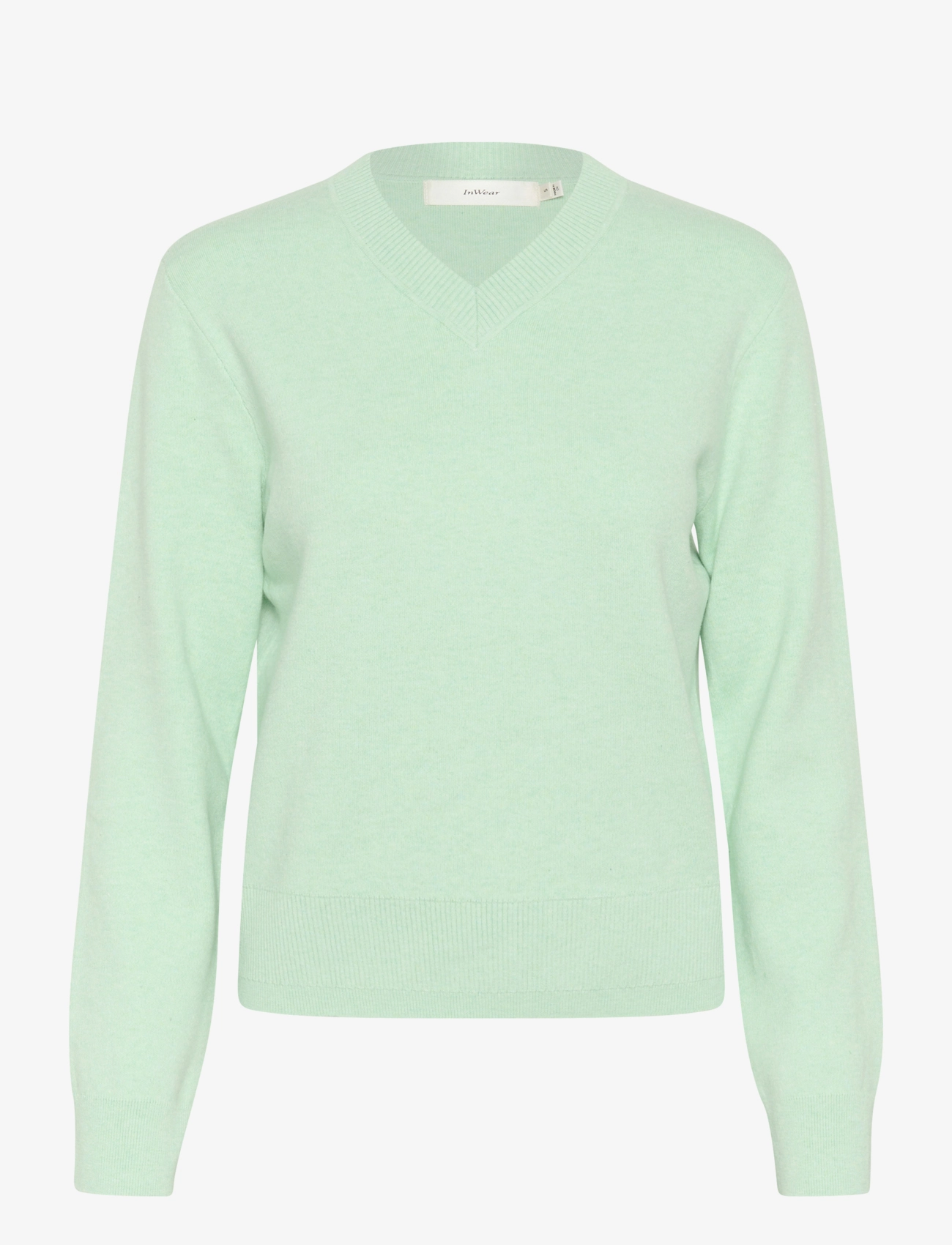 InWear WallisIW V-neck Pullover - Transitional Layering - DUSTY AQUA MELANGE / green