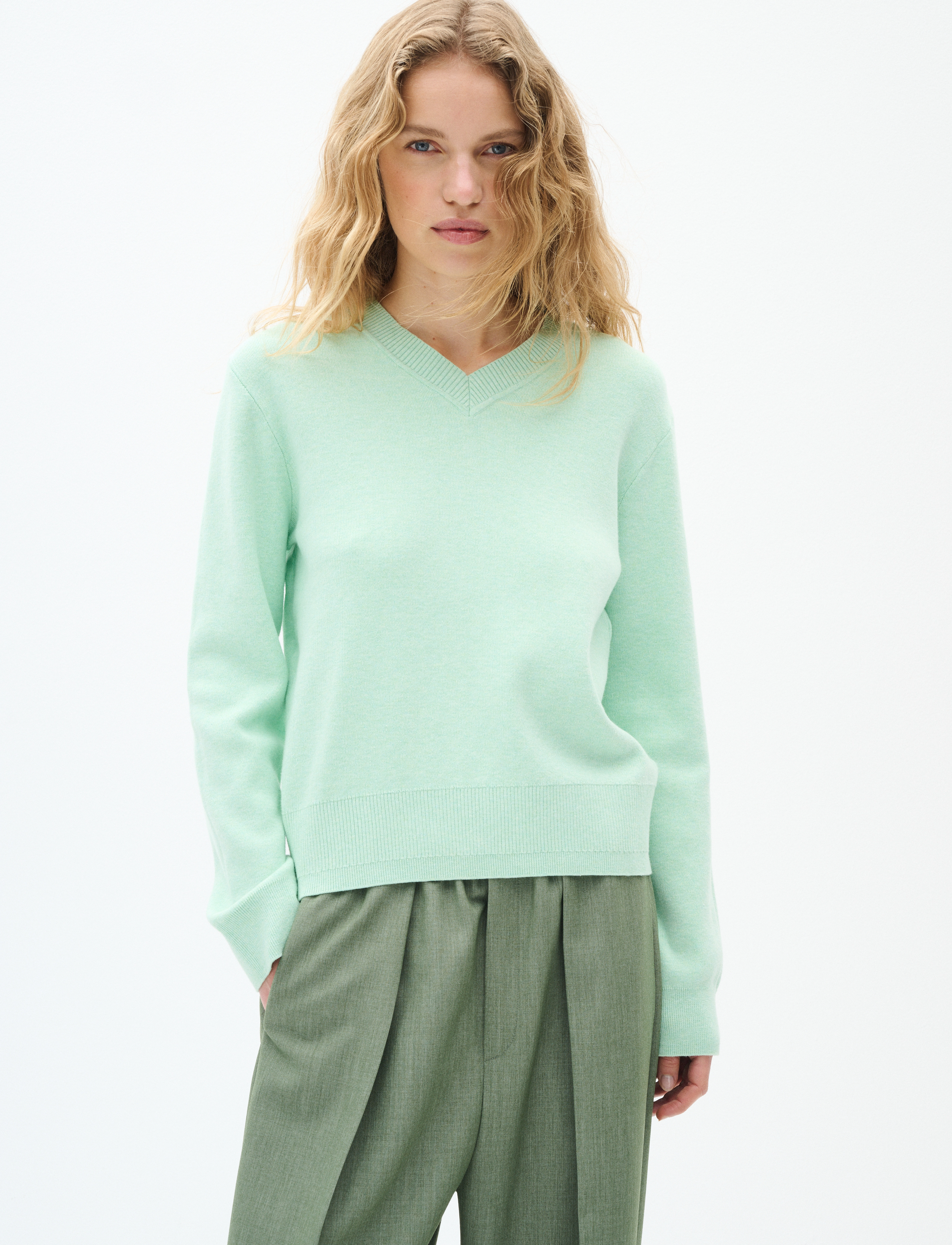InWear Wallisiw V-Neck Pullover, XS, Green, Strik > Trøjer, Dame