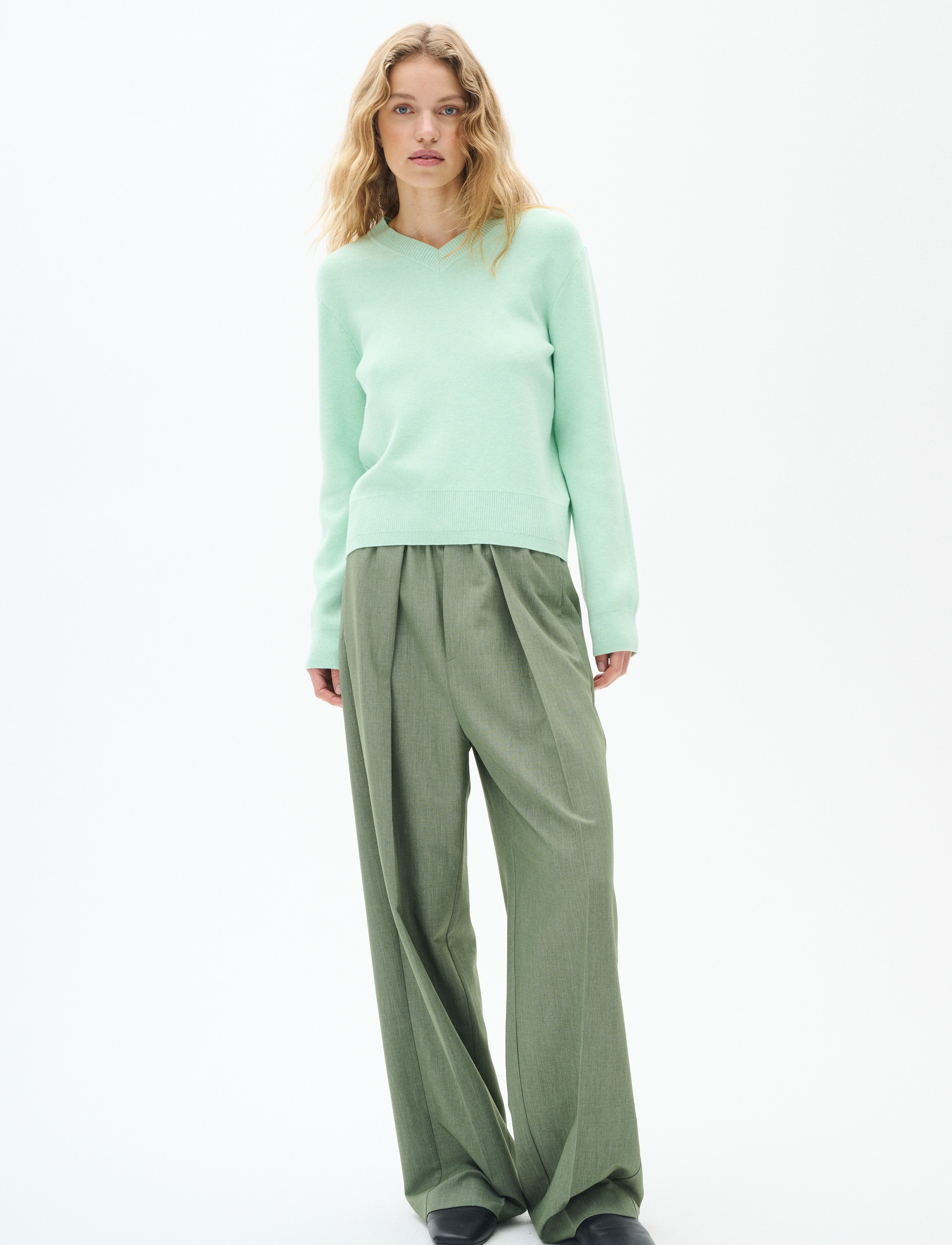 InWear - WallisIW V-neck Pullover - pullover - dusty aqua melange - 3