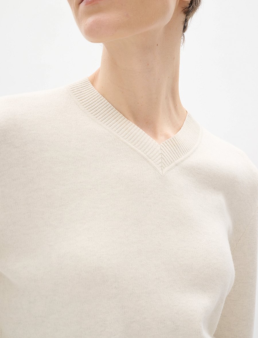 InWear - WallisIW V-neck Pullover - striktrøjer - whisper white melange - 0