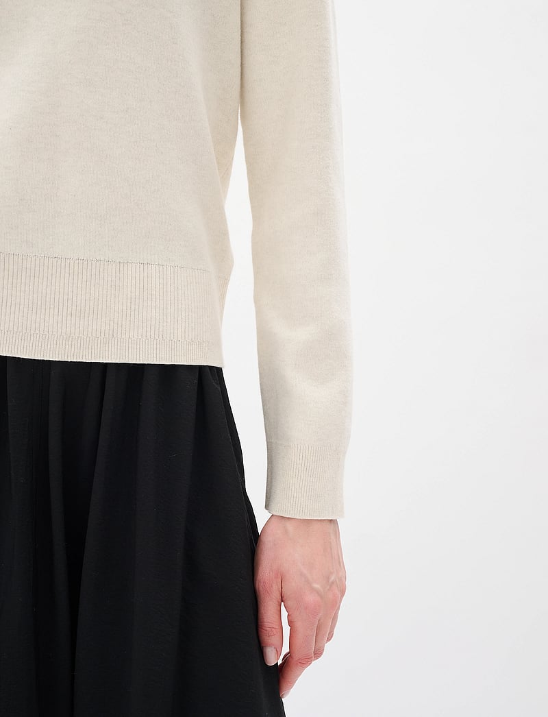 InWear - WallisIW V-neck Pullover - stickade tröjor - whisper white melange - 3