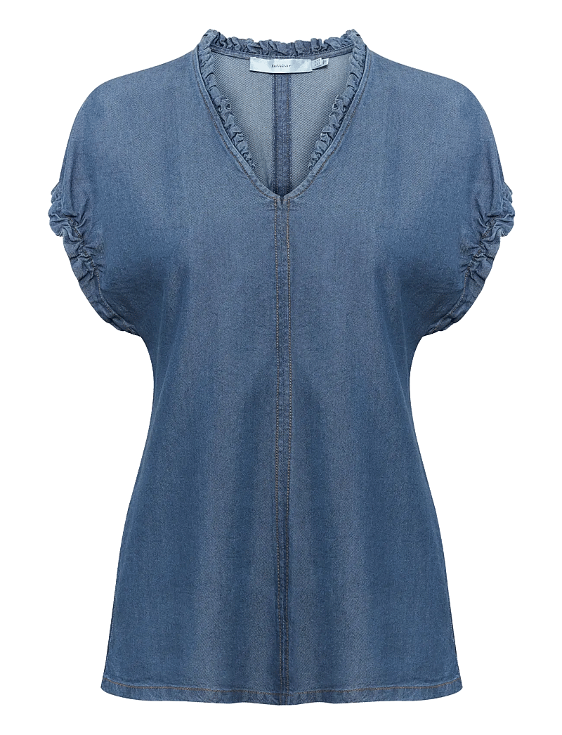 InWear - RachelIW Top - kurzämlige blusen - medium blue - 1