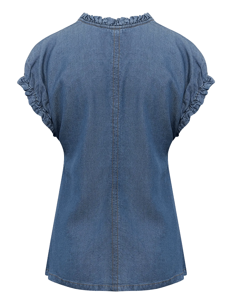 InWear - RachelIW Top - kurzämlige blusen - medium blue - 2