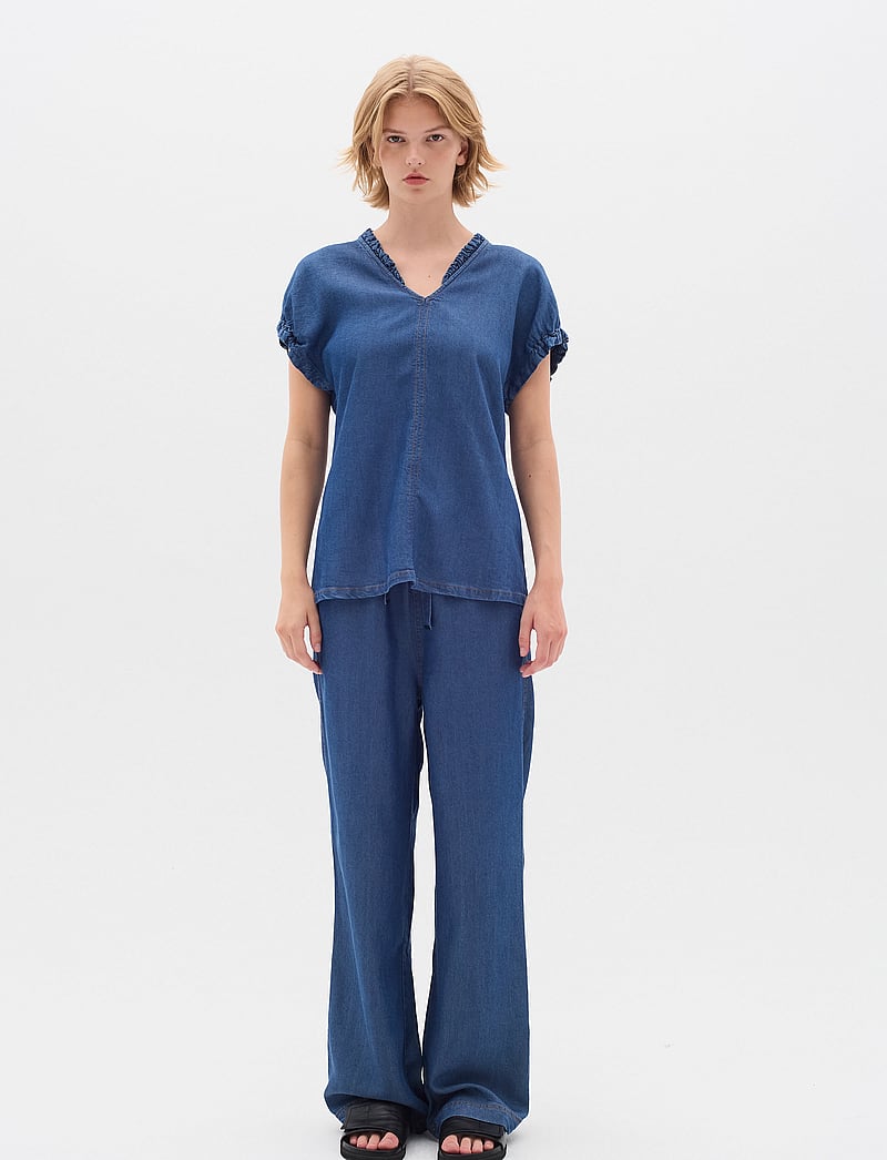 InWear - RachelIW Top - kurzämlige blusen - medium blue - 3