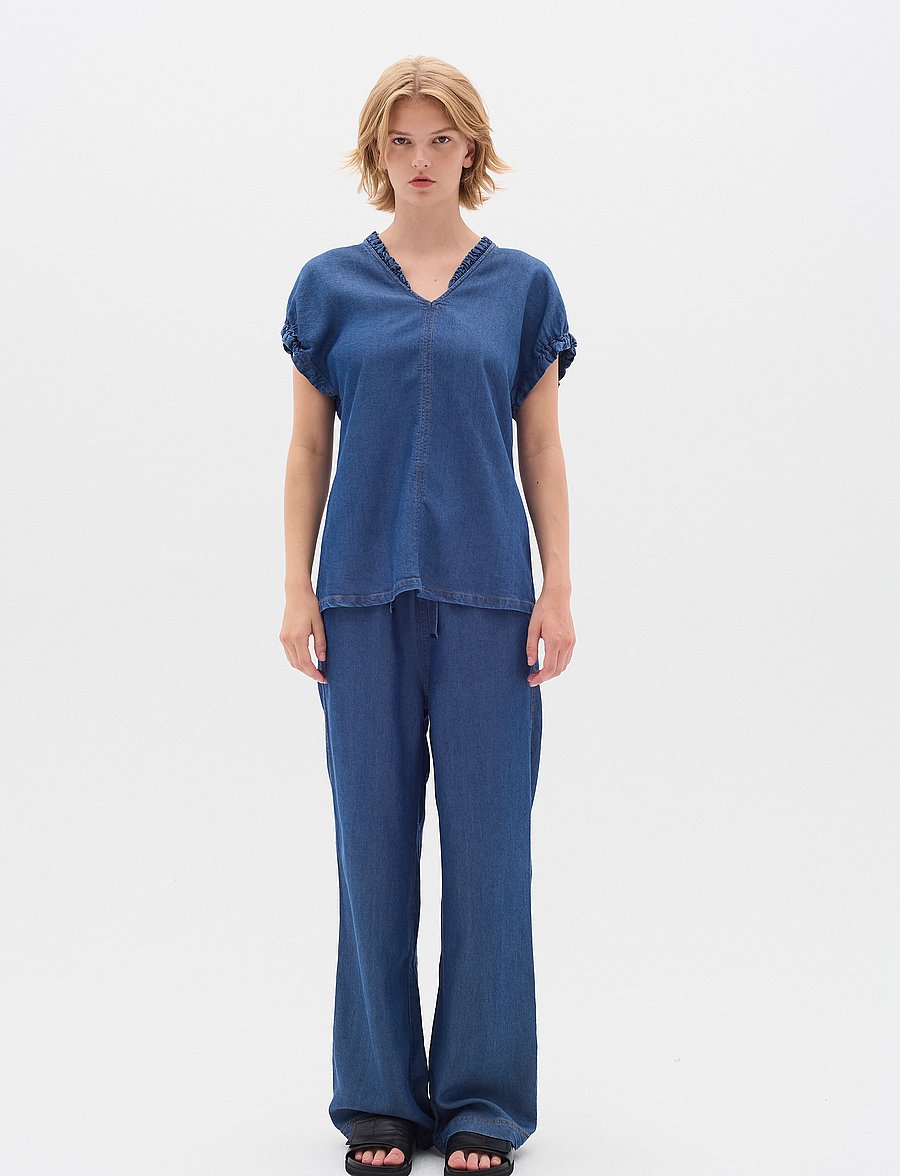 InWear - RachelIW Top - kurzärmelige blusen - medium blue - 3