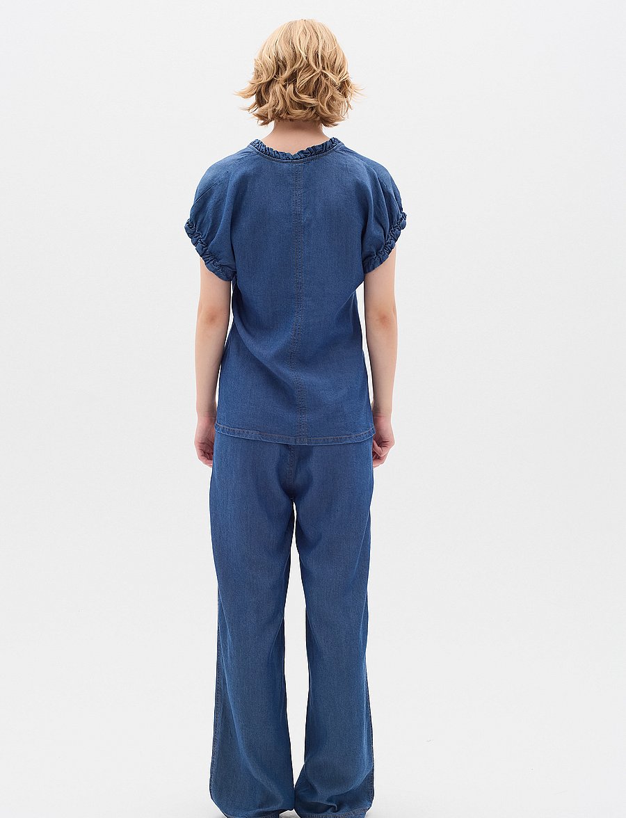 InWear - RachelIW Top - kurzärmelige blusen - medium blue - 4