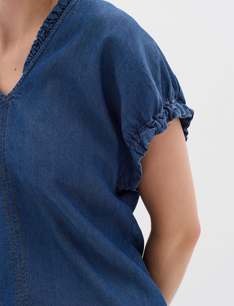 InWear - RachelIW Top - kurzämlige blusen - medium blue - 5