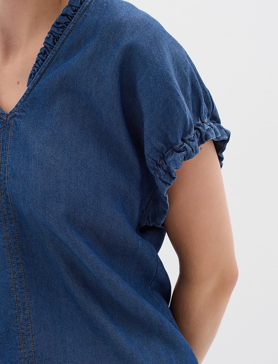 InWear - RachelIW Top - kurzärmelige blusen - medium blue - 5