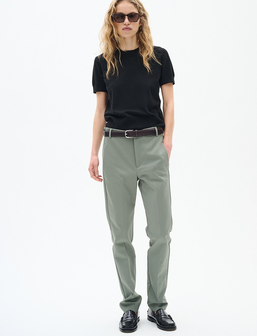 InWear - ZellaIW Flat Long Beltloops - habitbukser - agave green - 3