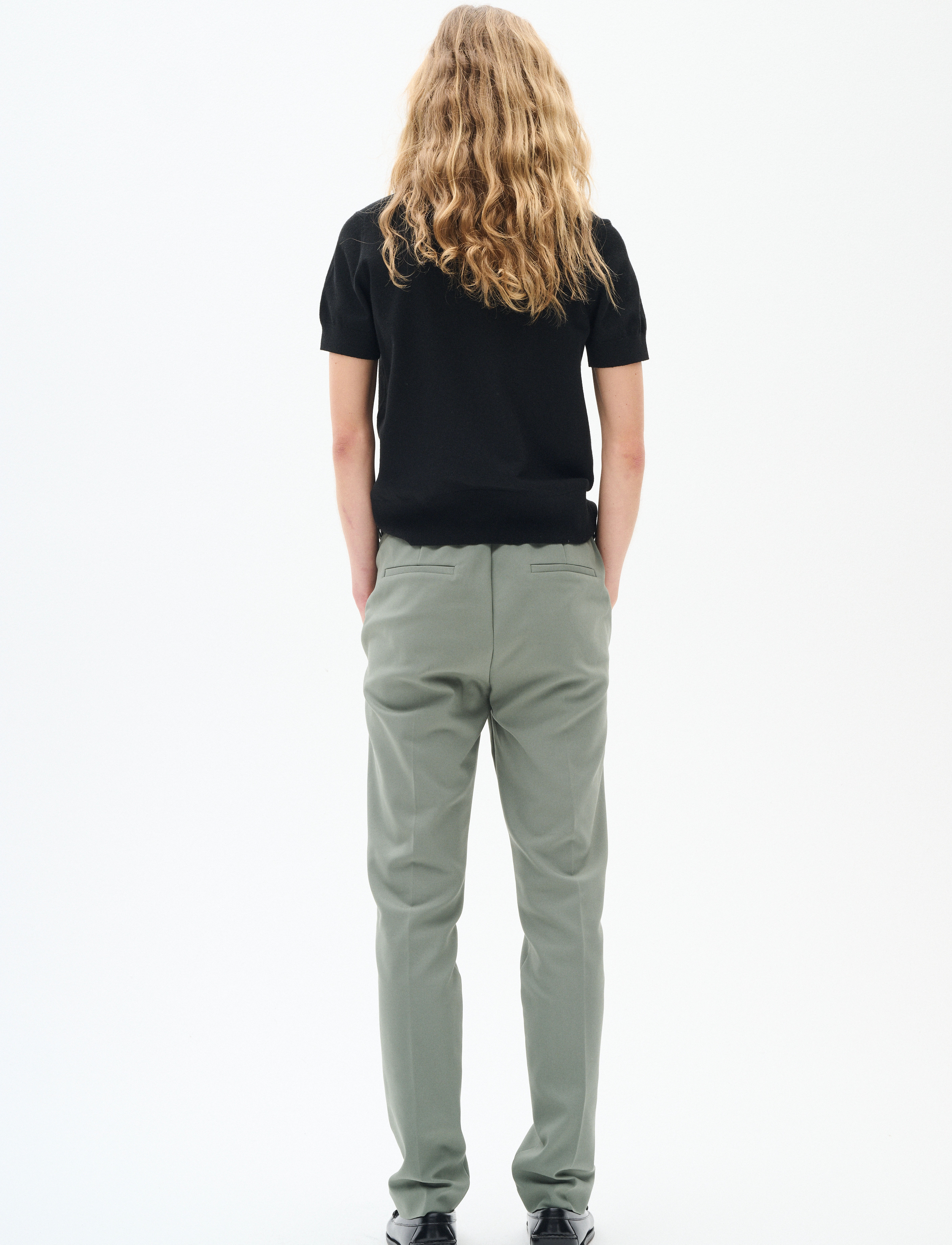 InWear - ZellaIW Flat Long Beltloops - habitbukser - agave green - 4
