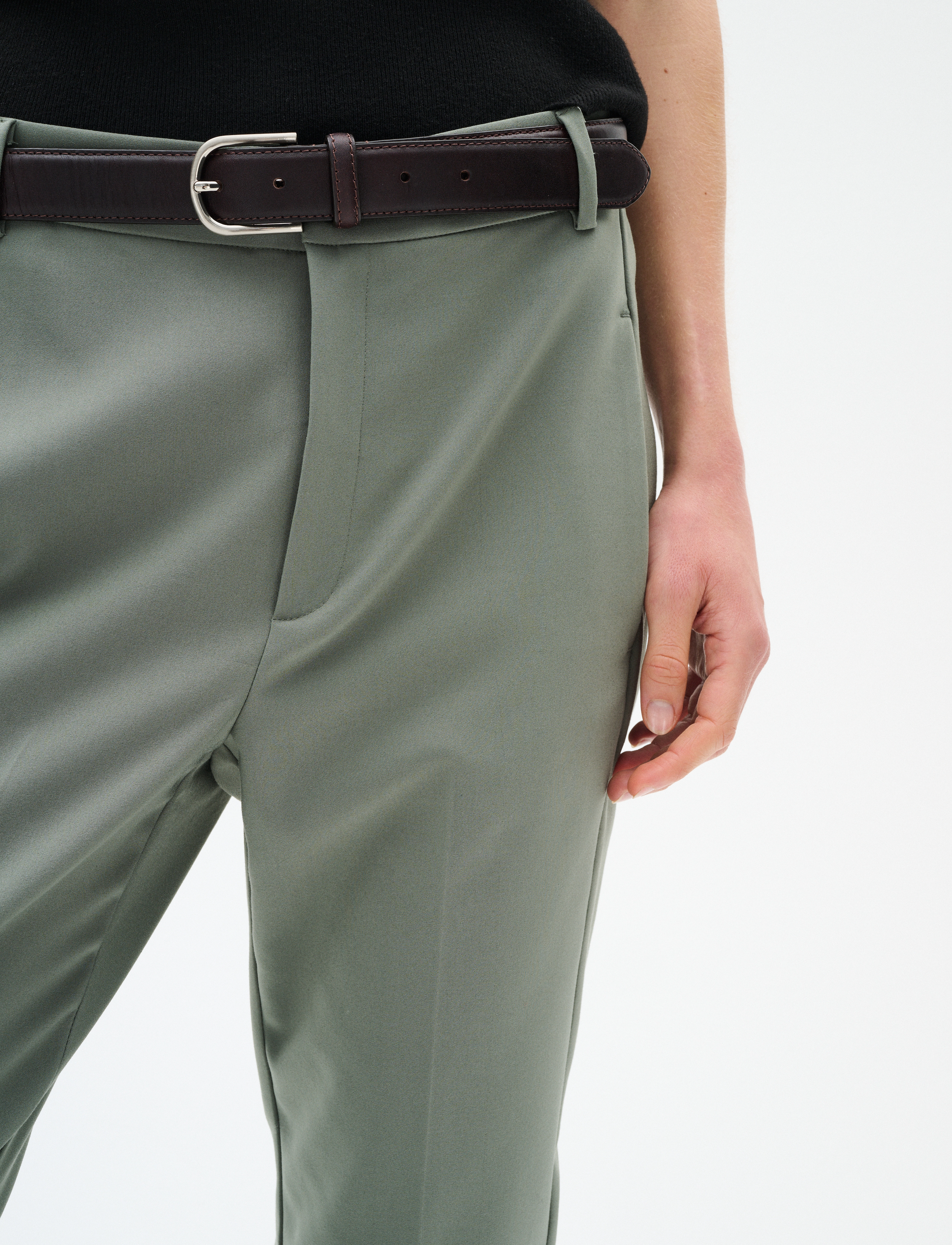 InWear - ZellaIW Flat Long Beltloops - habitbukser - agave green - 5