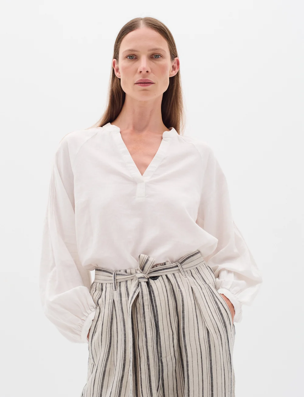 InWear - RigittaIW Pants - linnebyxor - black stripe - 0