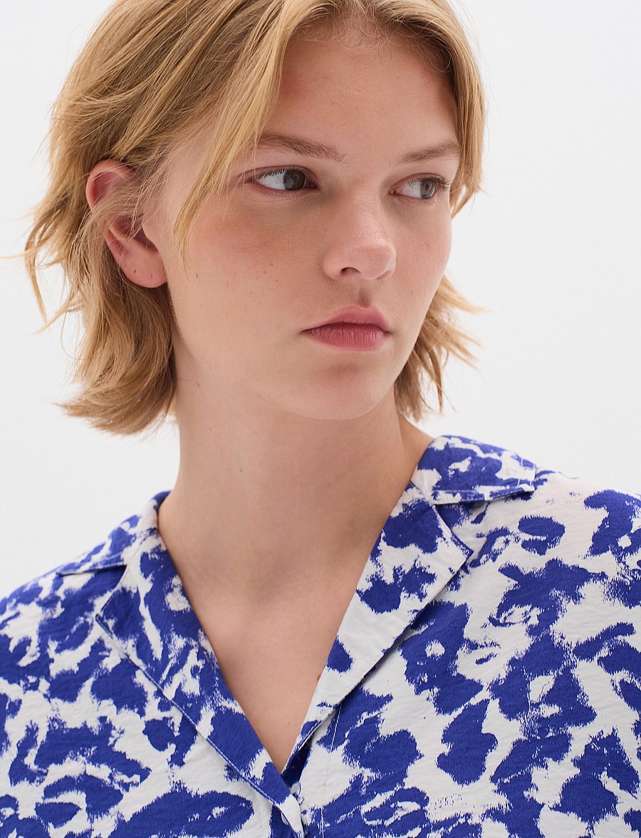 InWear - FayeIW Shirt - kortærmede skjorter - artistic shadow blue - 0