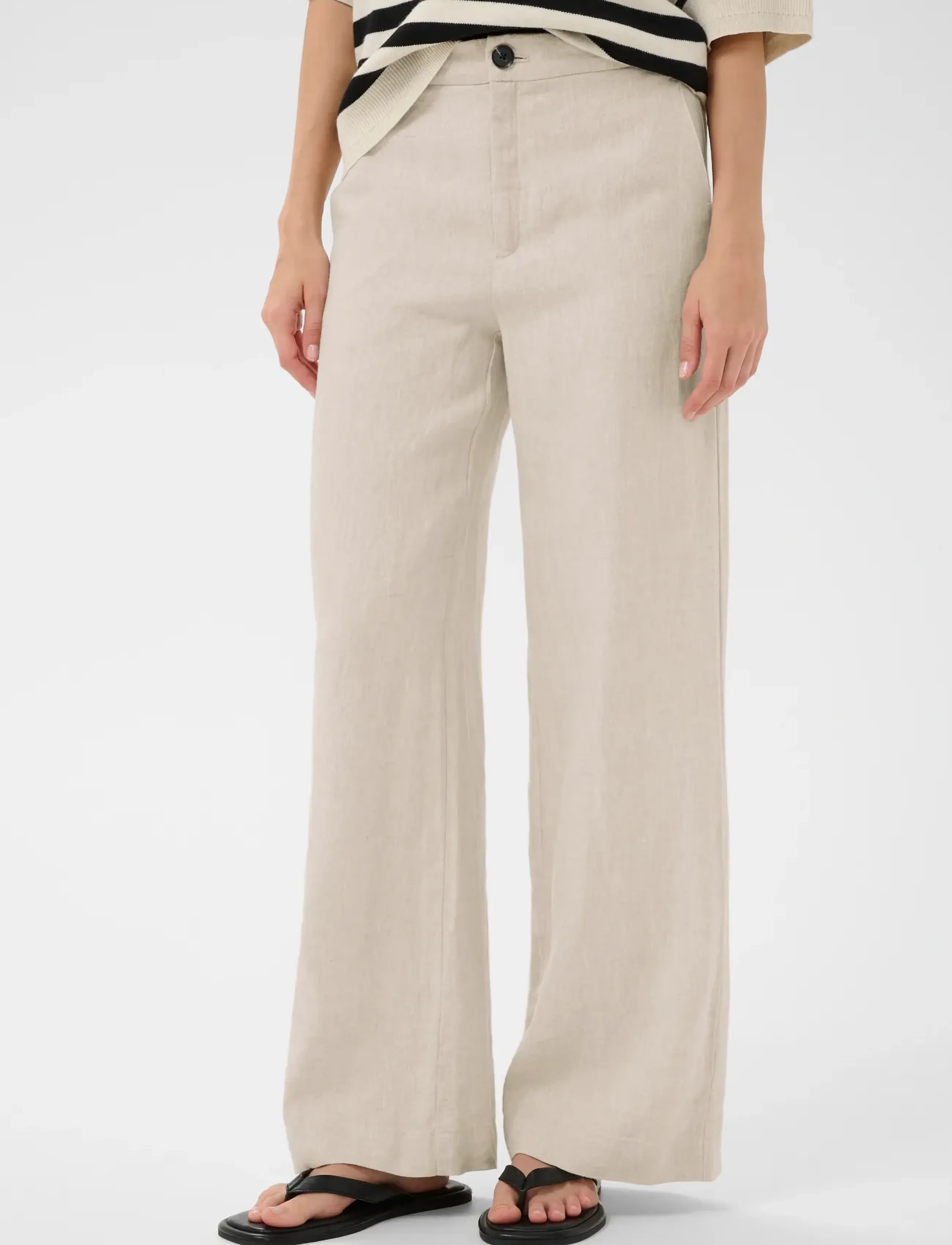 InWear SOLINAIW PANTS - Clothing - ECRU MELANGE / beige