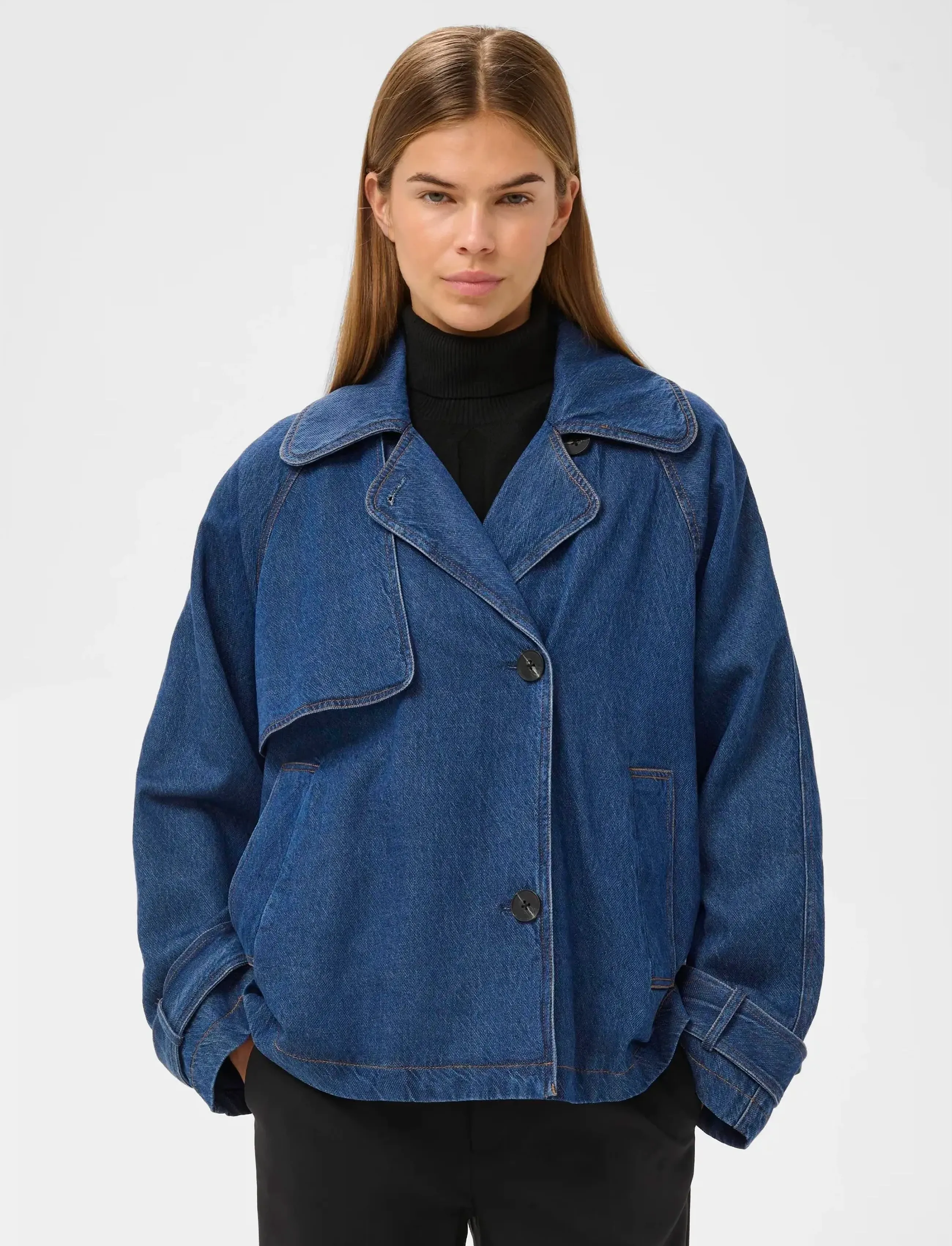 InWear MABLEIW MINONA SHORT COAT - Denimjakker - DARK BLUE DENIM / blue