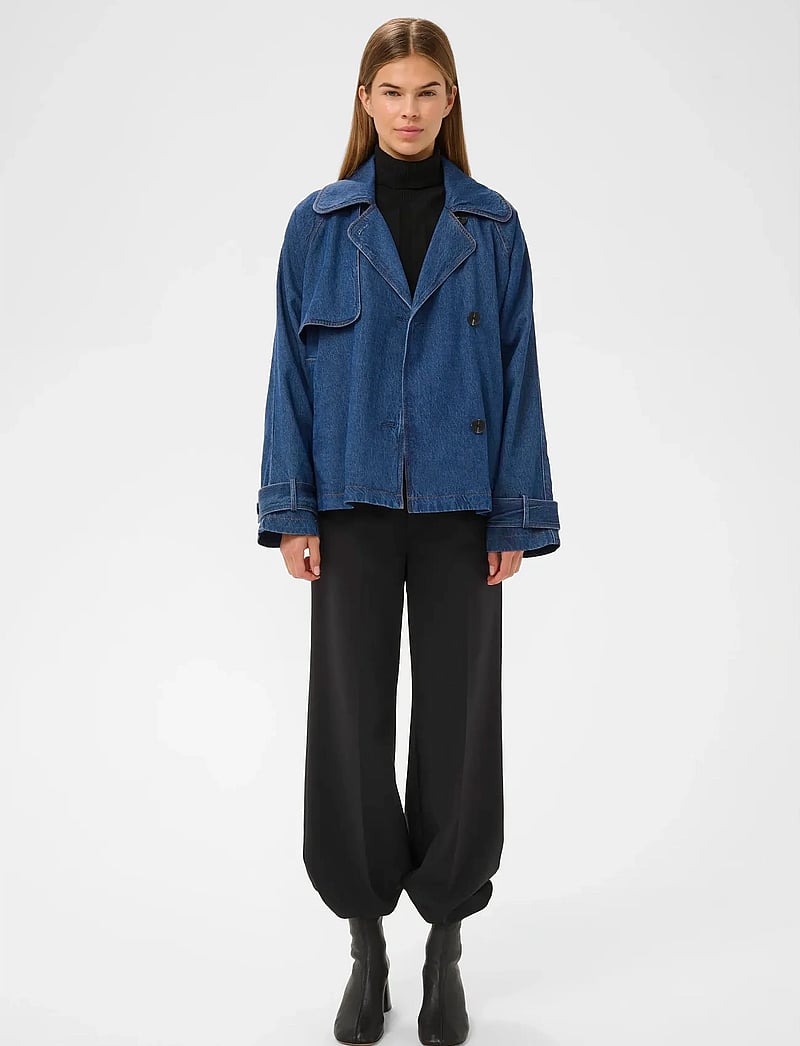 InWear - MABLEIW MINONA SHORT COAT - jeansjacken - dark blue denim - 3