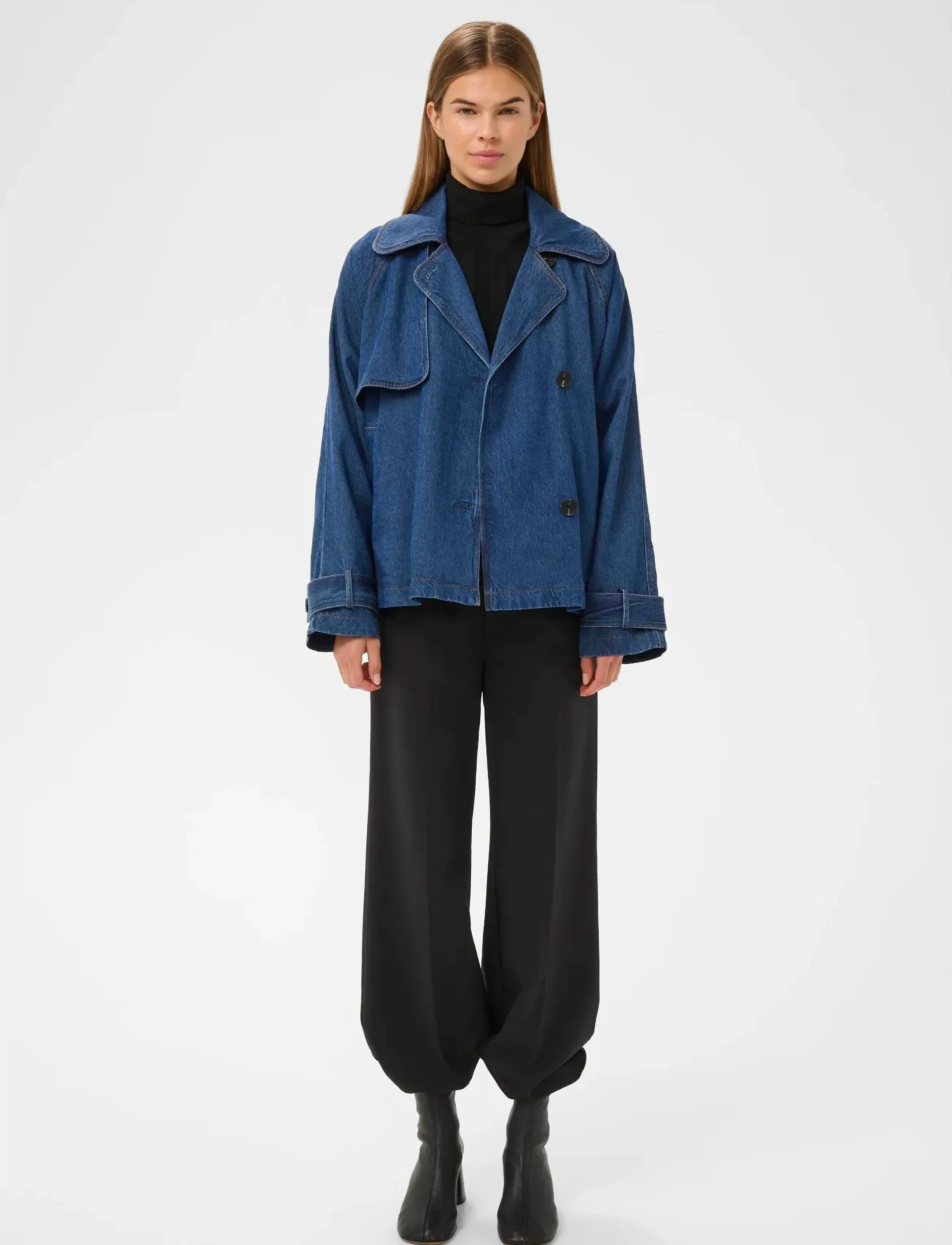 InWear - MABLEIW MINONA SHORT COAT - forårsjakker - dark blue denim - 3