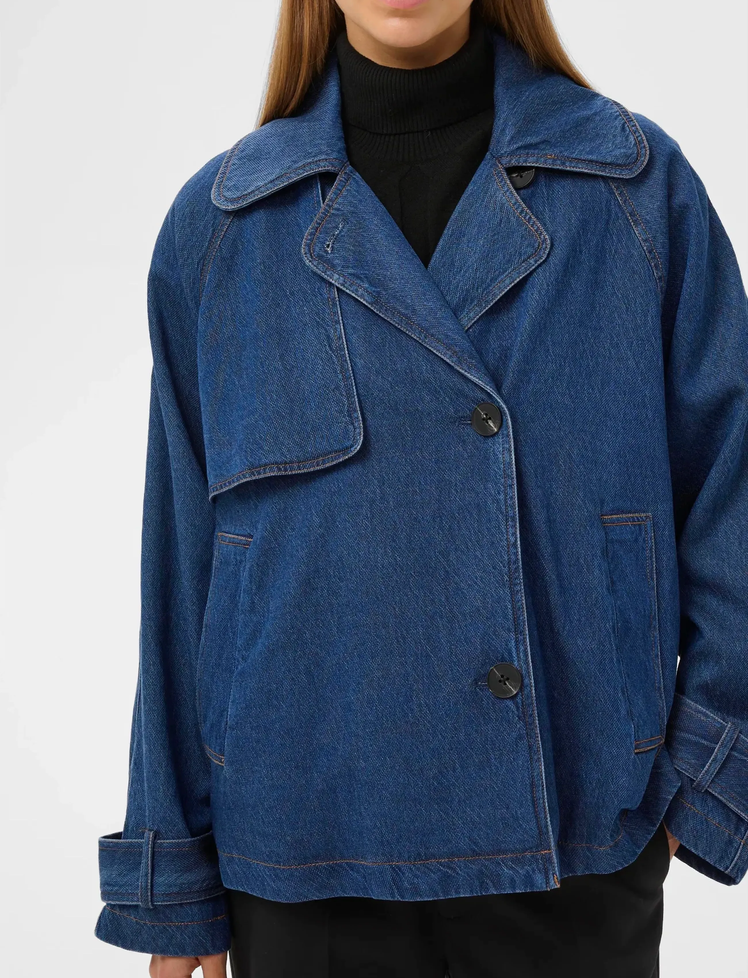 InWear - MABLEIW MINONA SHORT COAT - forårsjakker - dark blue denim - 5
