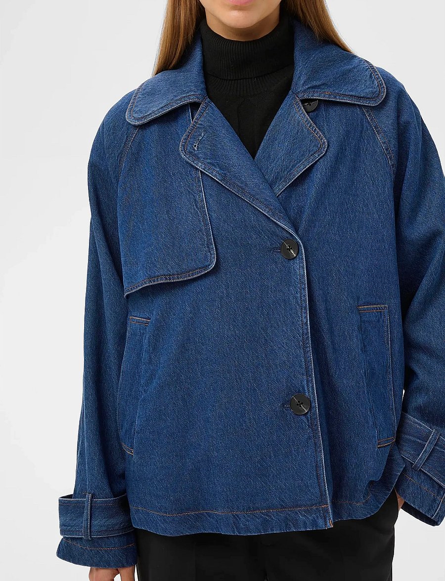 InWear - MABLEIW MINONA SHORT COAT - vestes de printemps - dark blue denim - 5