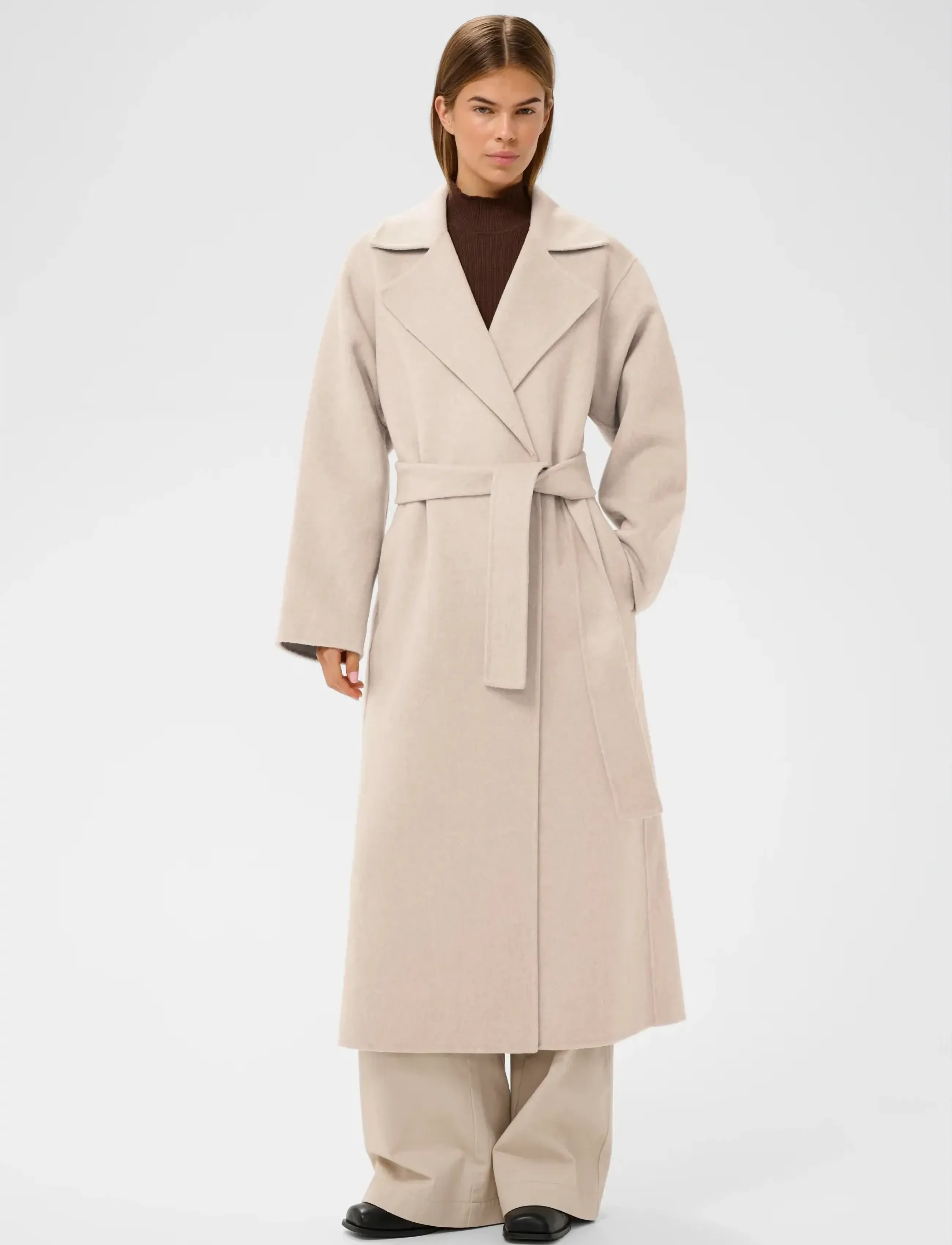 InWear Yillaiw Long Coat, 34, Coats, Beige - Wool Frauen