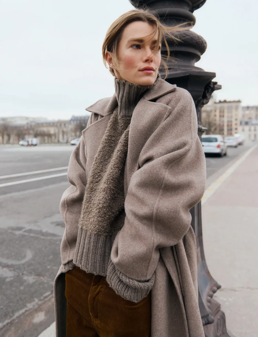 InWear - YillaIW Long Coat - ullkappor - sandy grey melange - 3