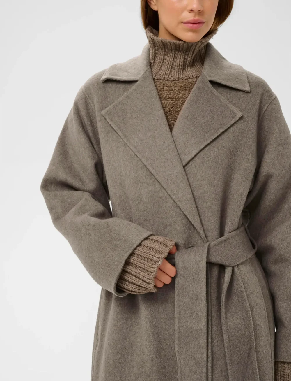 InWear - YillaIW Long Coat - ullkappor - sandy grey melange - 5
