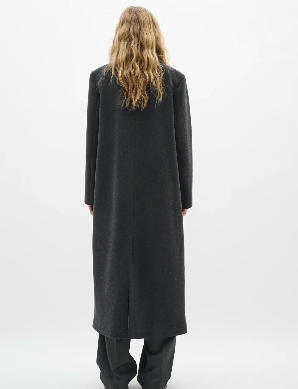 InWear - YunahIW Long Coat - ullkappor - dark grey melange - 4