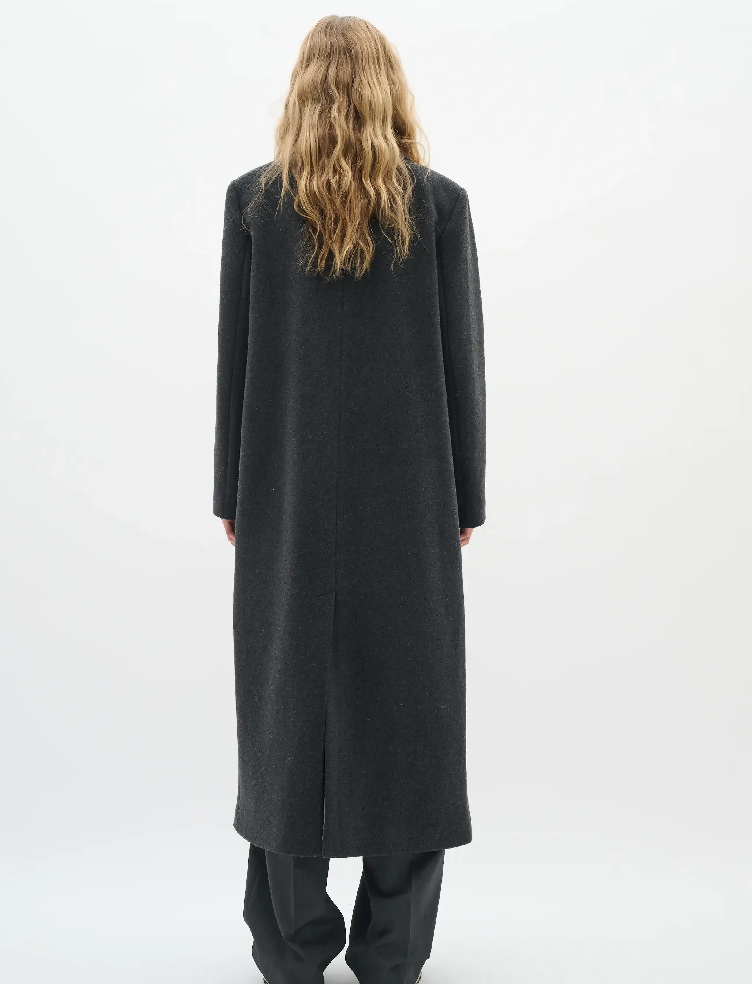 InWear - YunahIW Long Coat - winter jackets - dark grey melange - 4