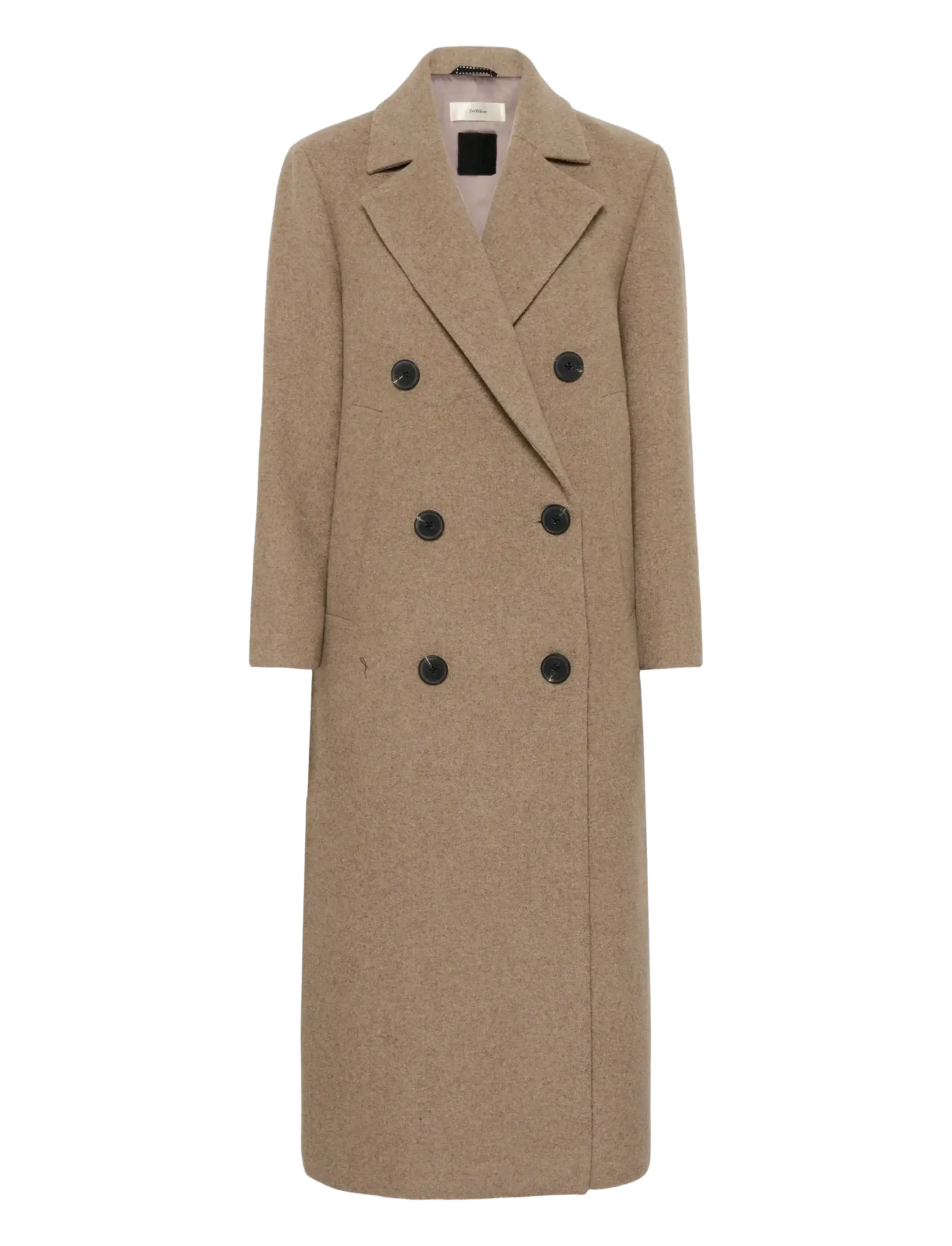 InWear YunahIW Long Coat - Mantlid - SANDY GREY MELANGE / brown