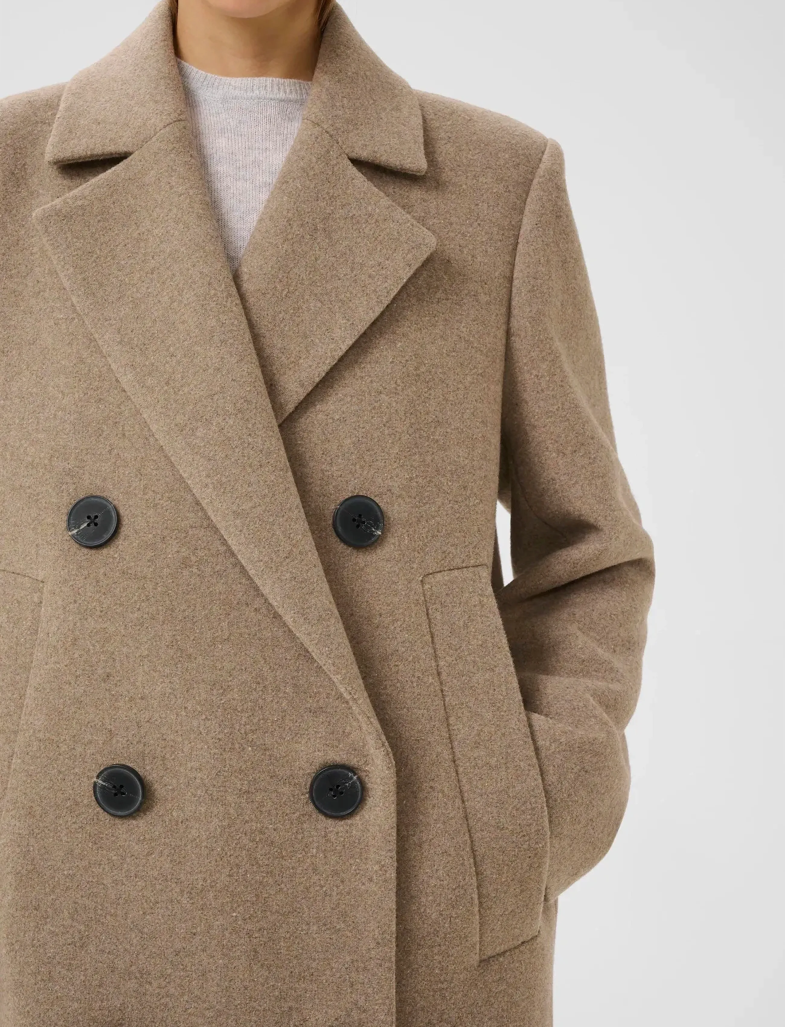InWear - YunahIW Long Coat - winter jackets - sandy grey melange - 5
