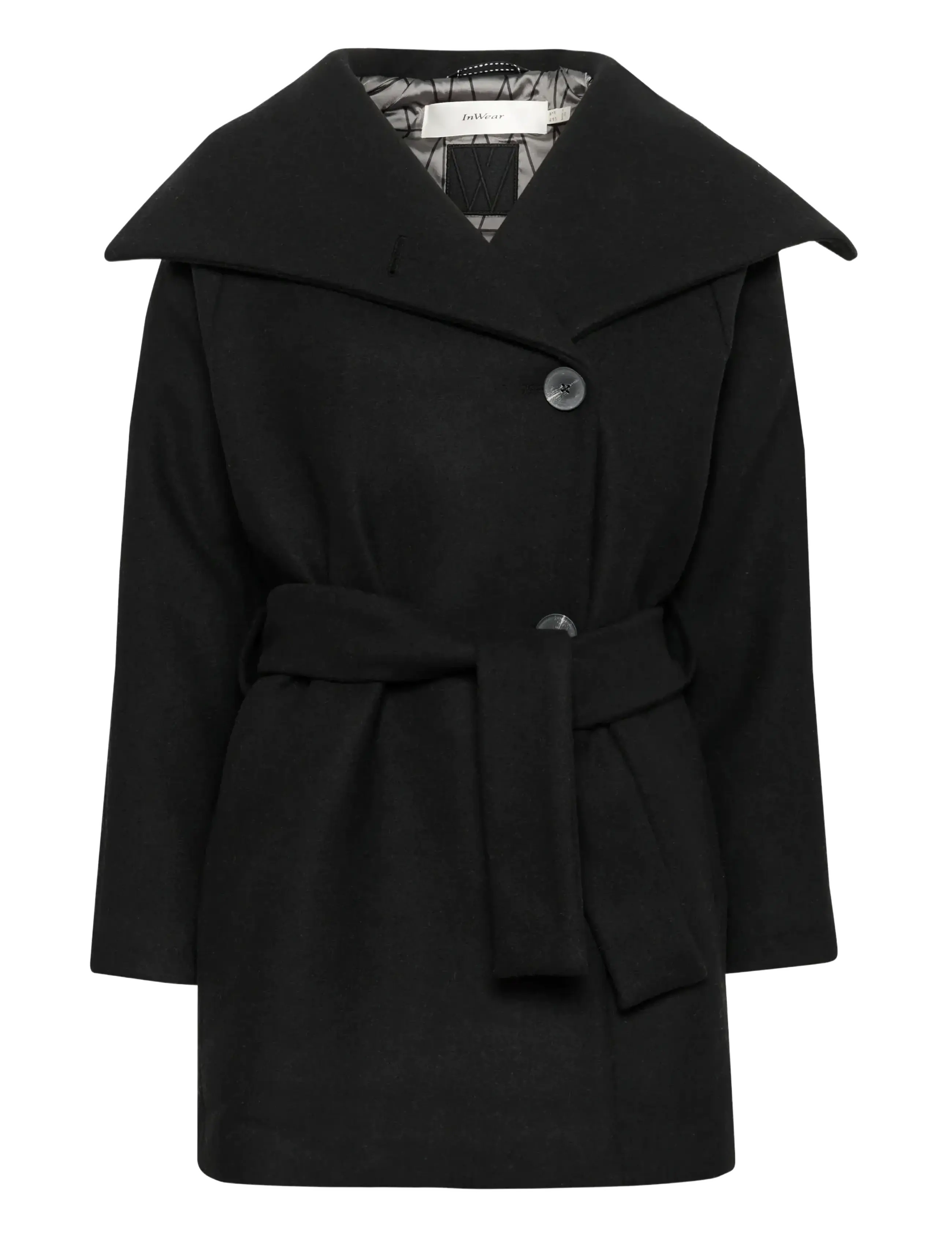 INWEAR Yunahiw Collar Mantel Schwarz - 42 - Damen