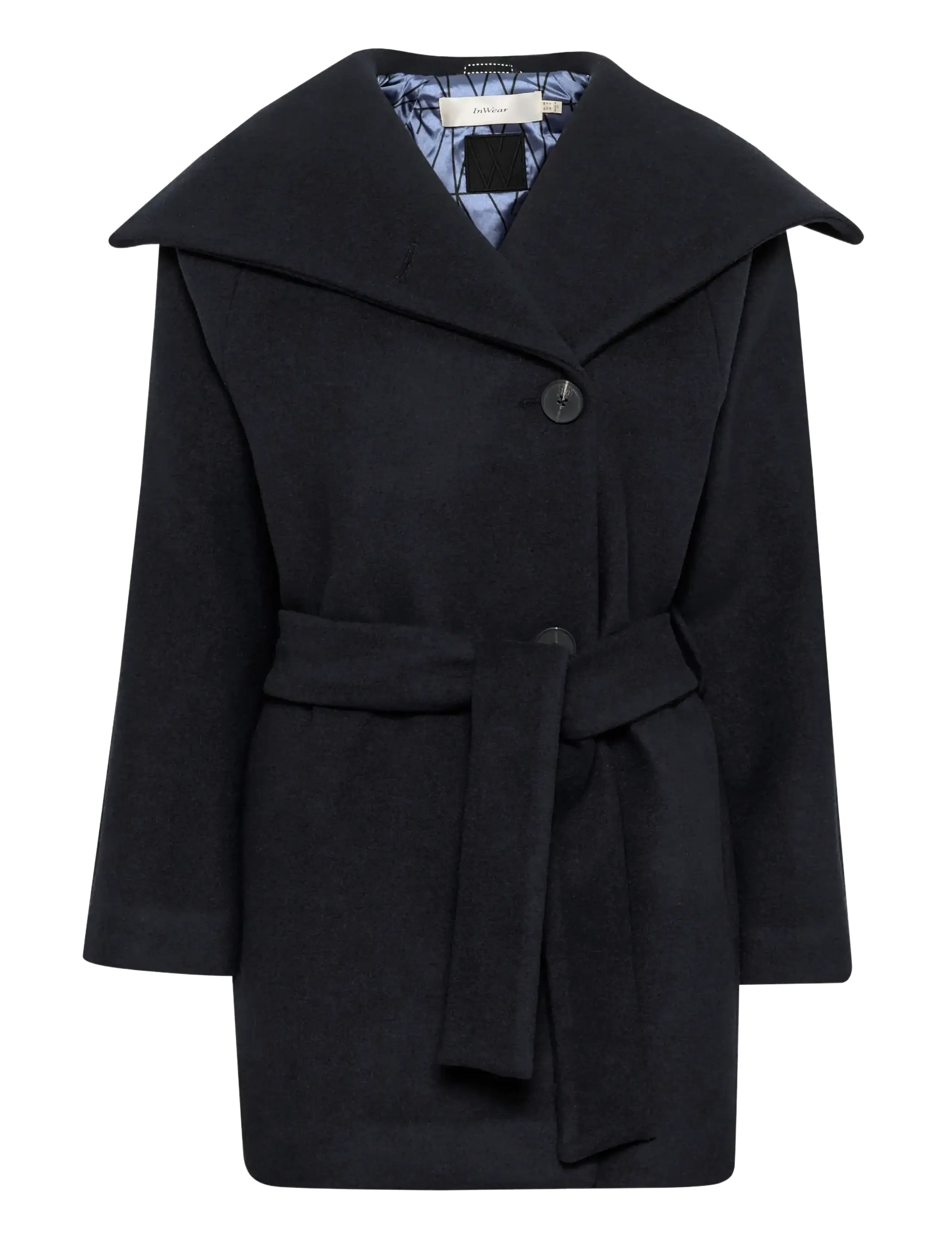 InWear YunahIW Collar Coat - Kappor - MARINE BLUE / black