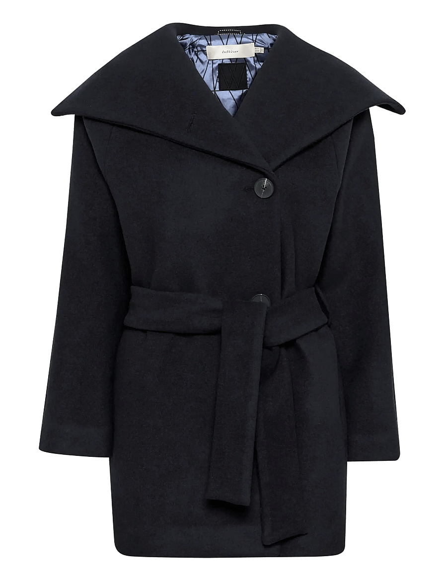 InWear - YunahIW Collar Coat - vinterjakker - marine blue - 1