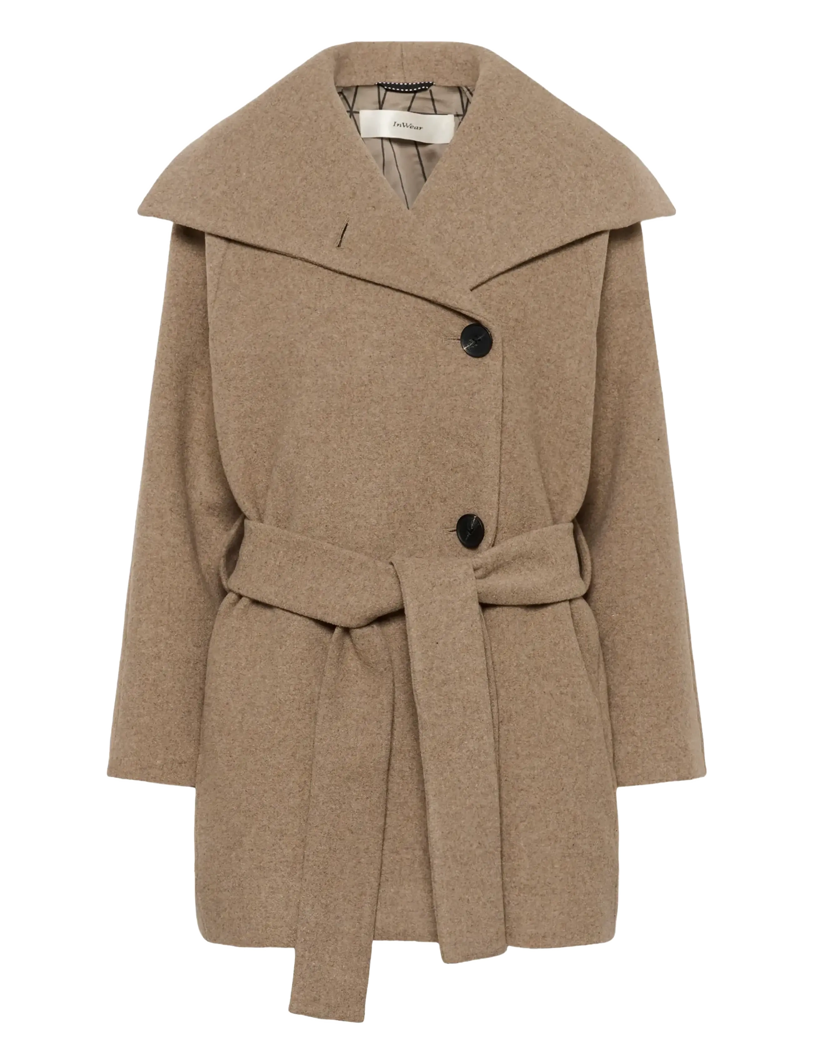 InWear YunahIW Collar Coat - Clothing - SANDY GREY MELANGE / beige