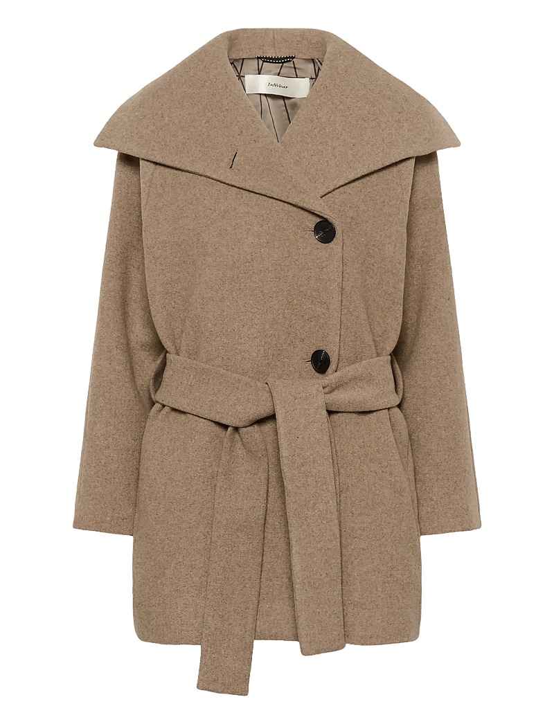 InWear - YunahIW Collar Coat - uldfrakker - sandy grey melange - 1