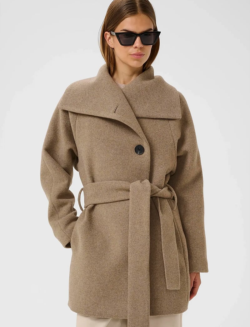 InWear - YunahIW Collar Coat - uldfrakker - sandy grey melange - 0