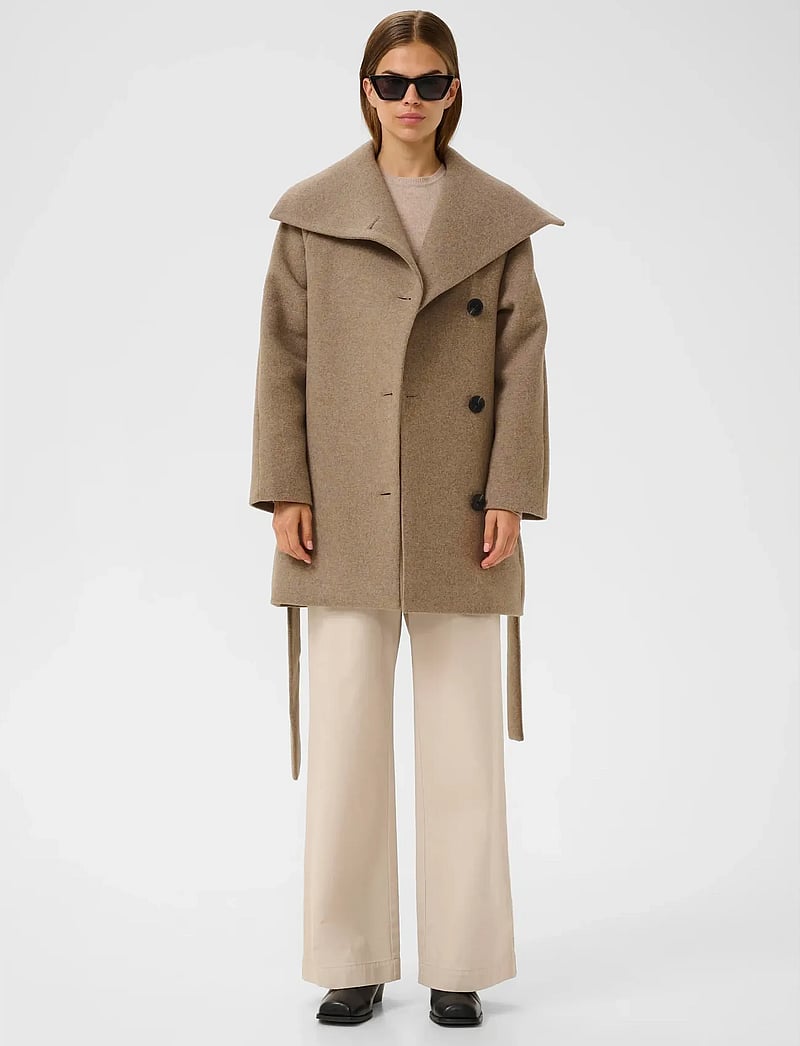 InWear - YunahIW Collar Coat - uldfrakker - sandy grey melange - 3