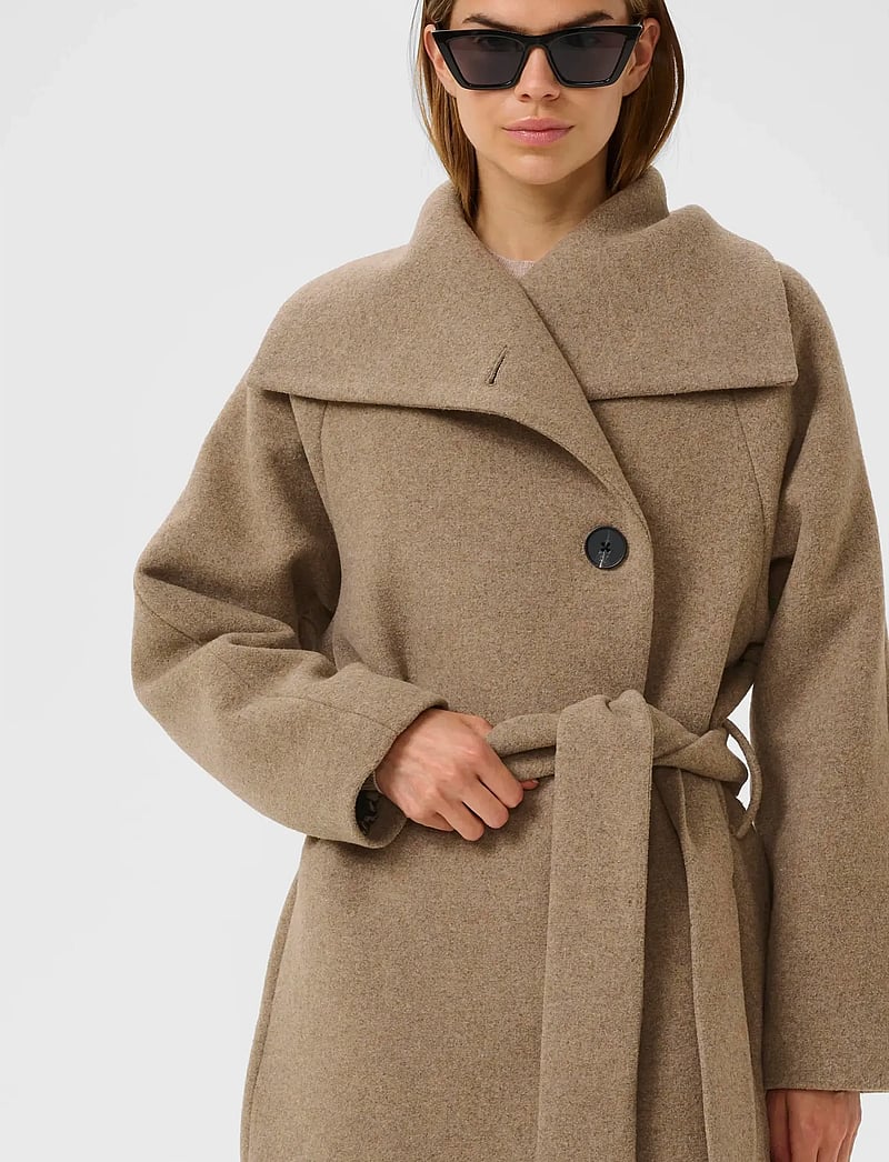 InWear - YunahIW Collar Coat - uldfrakker - sandy grey melange - 5