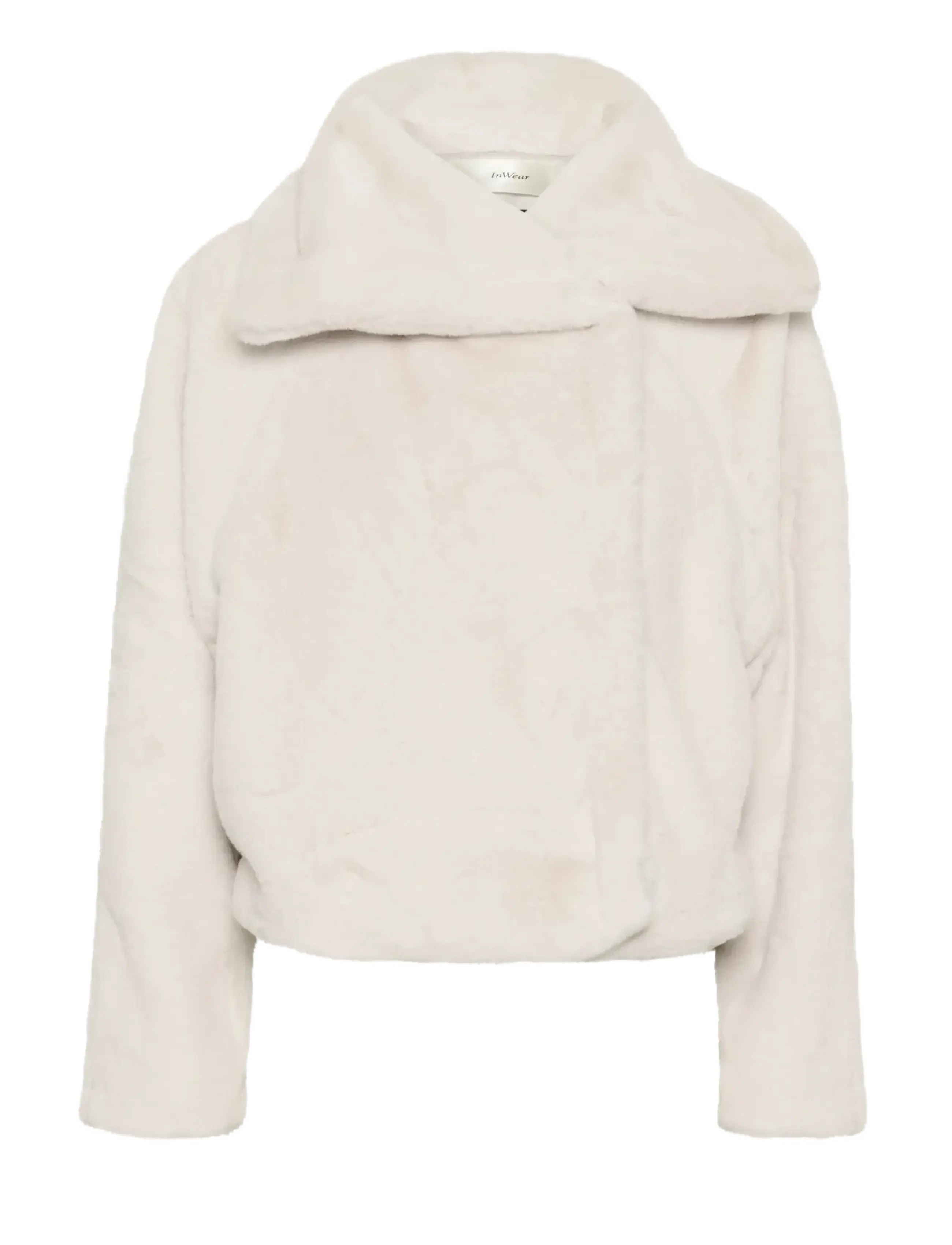 InWear YoboIW Coat - Faux Fur - HAZE / white