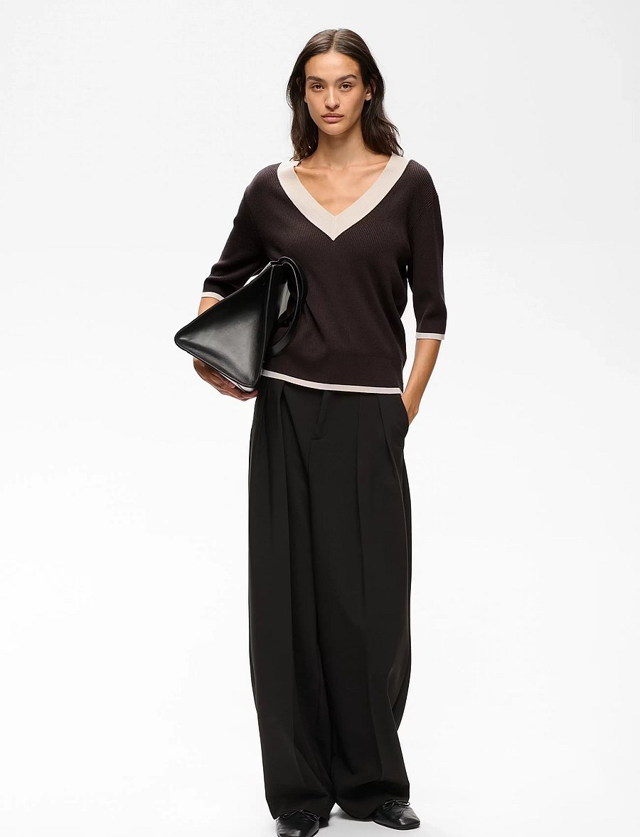 InWear - LeenahIW V-Neck Blouse - kurzärmelige blusen - chocolate brown - 0