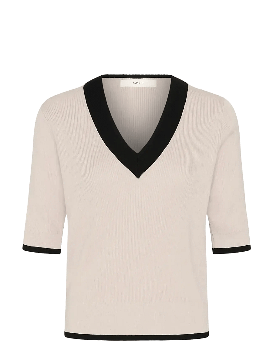 InWear - LeenahIW V-Neck Blouse - short-sleeved blouses - haze - 1