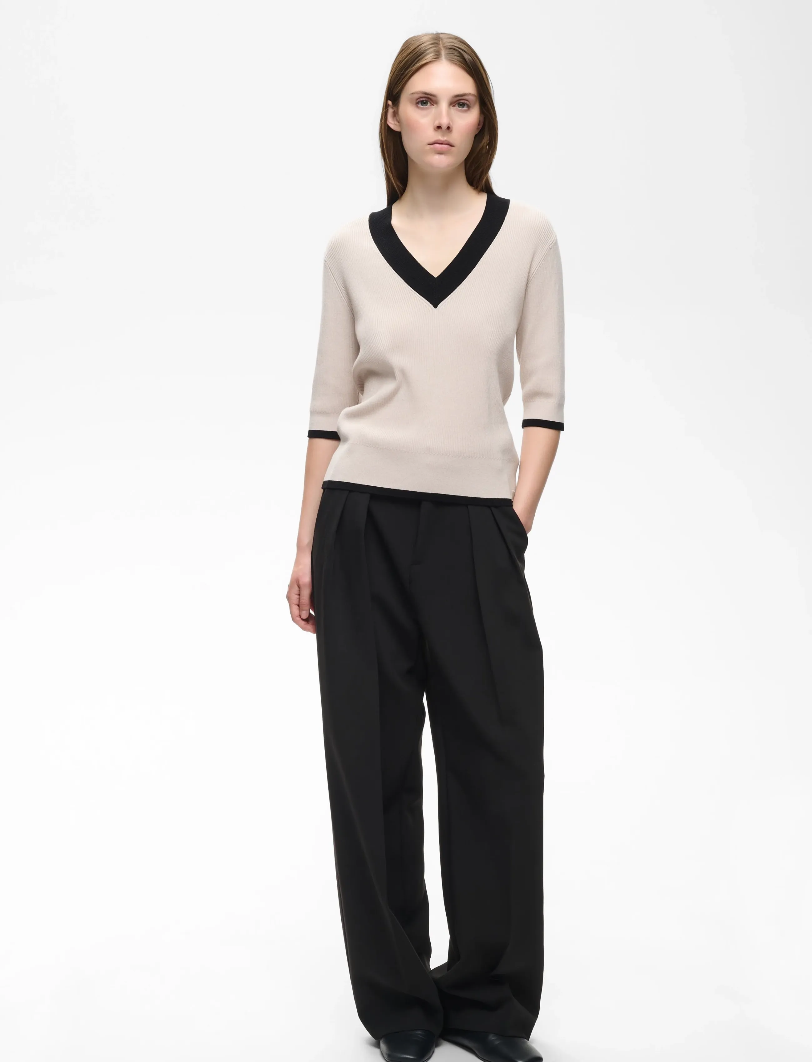 InWear LeenahIW V-Neck Blouse - InWear - HAZE / cream