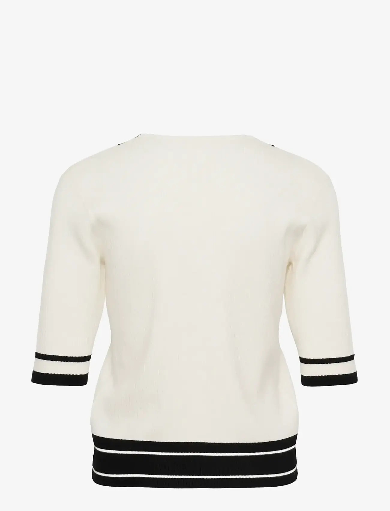 InWear - LeenahIW V-Neck Blouse - stickade tröjor - vanilla / black stripe - 2