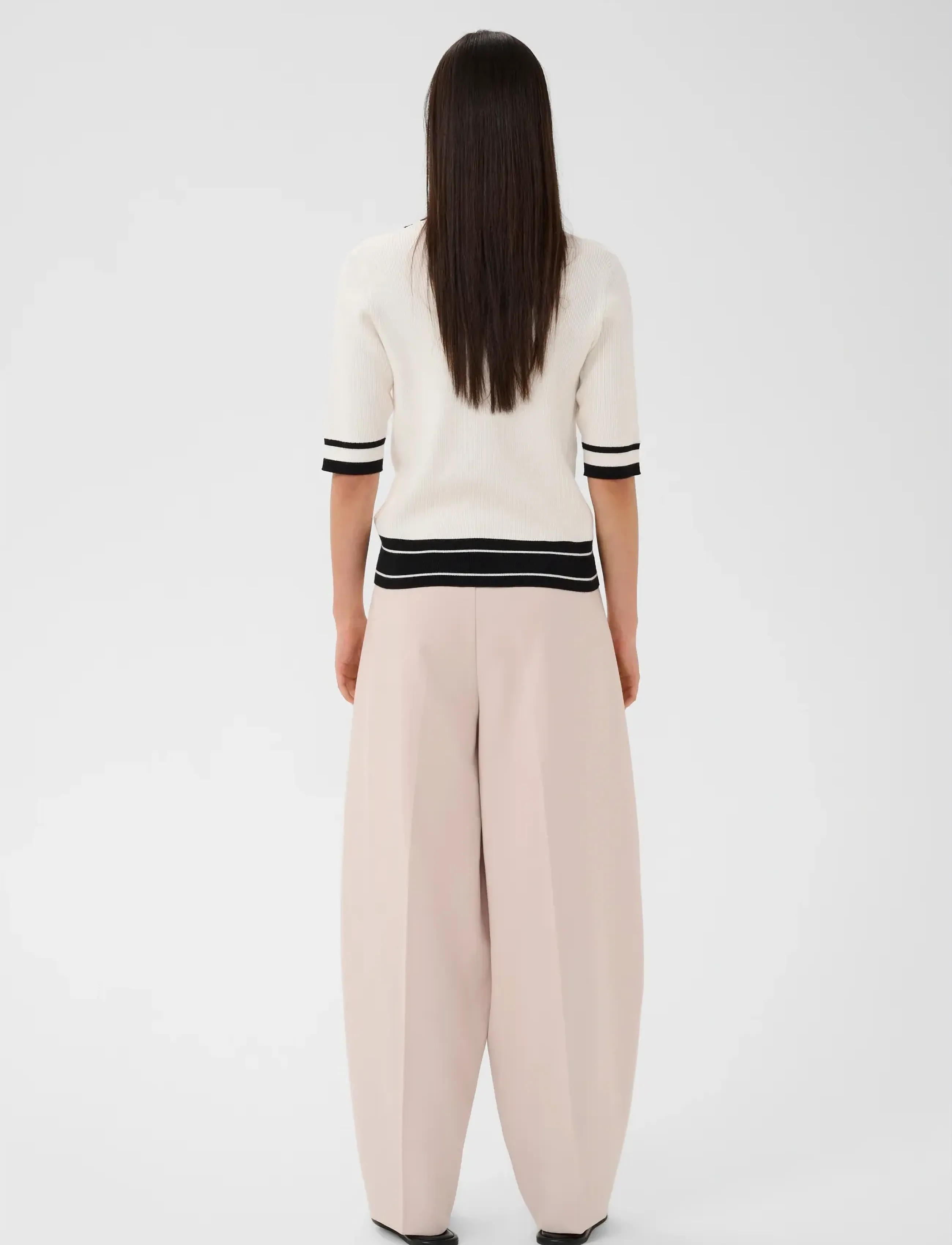 InWear - LeenahIW V-Neck Blouse - bluzki z krótkim rękawem - vanilla / black stripe - 4