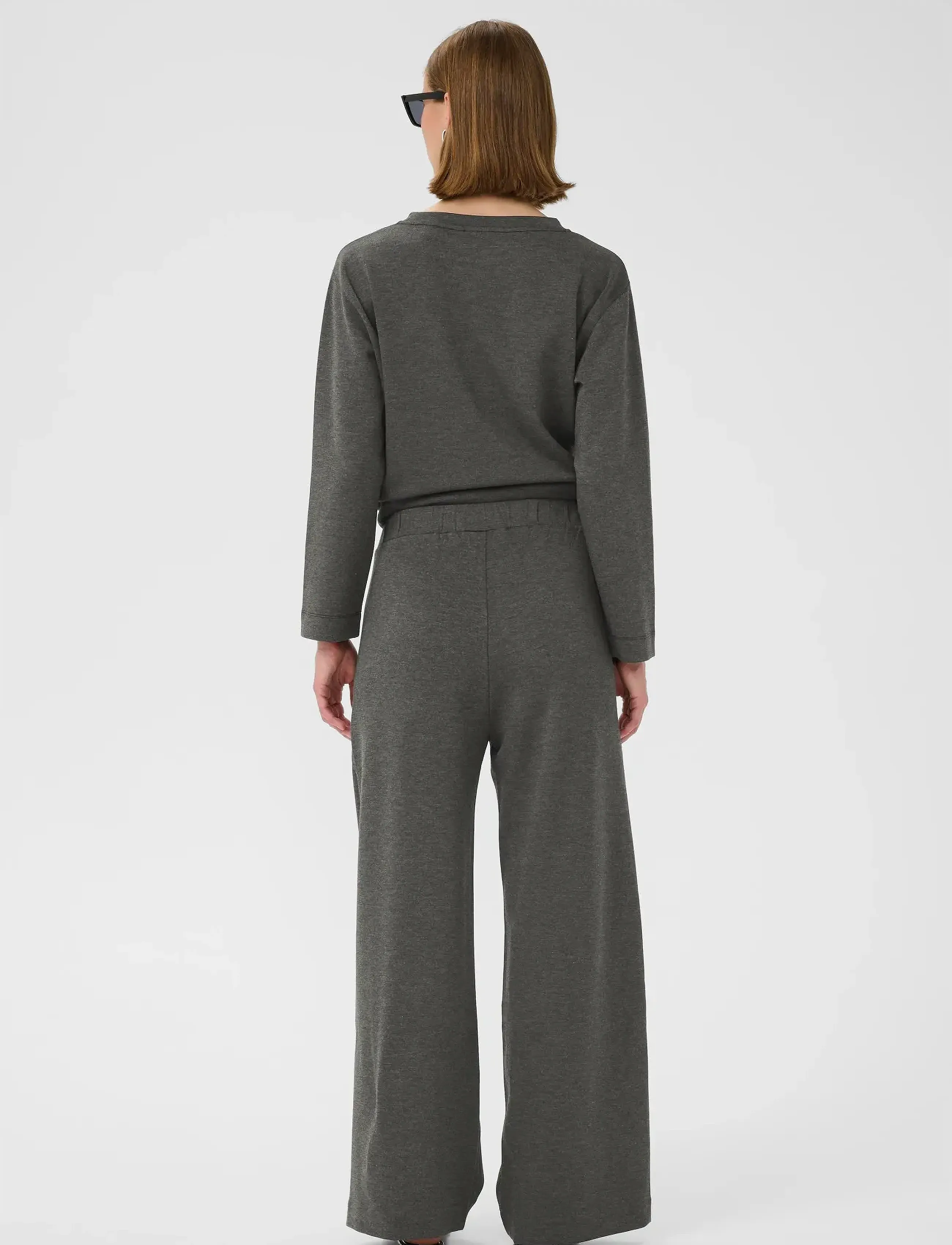 InWear - GincetteIW Melange Pants - hosen mit weitem bein - dark grey melange - 4