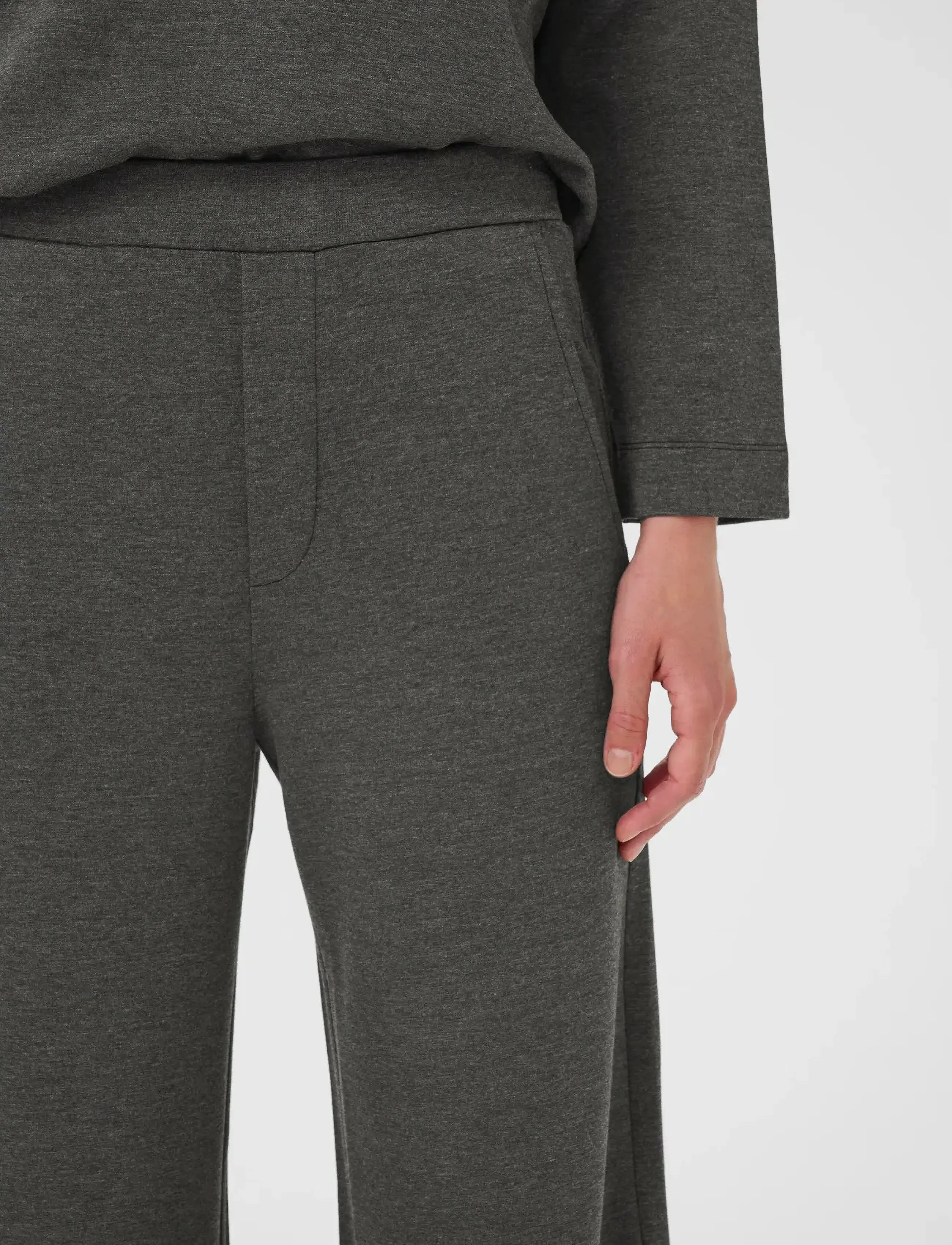 InWear - GincetteIW Melange Pants - hosen mit weitem bein - dark grey melange - 5