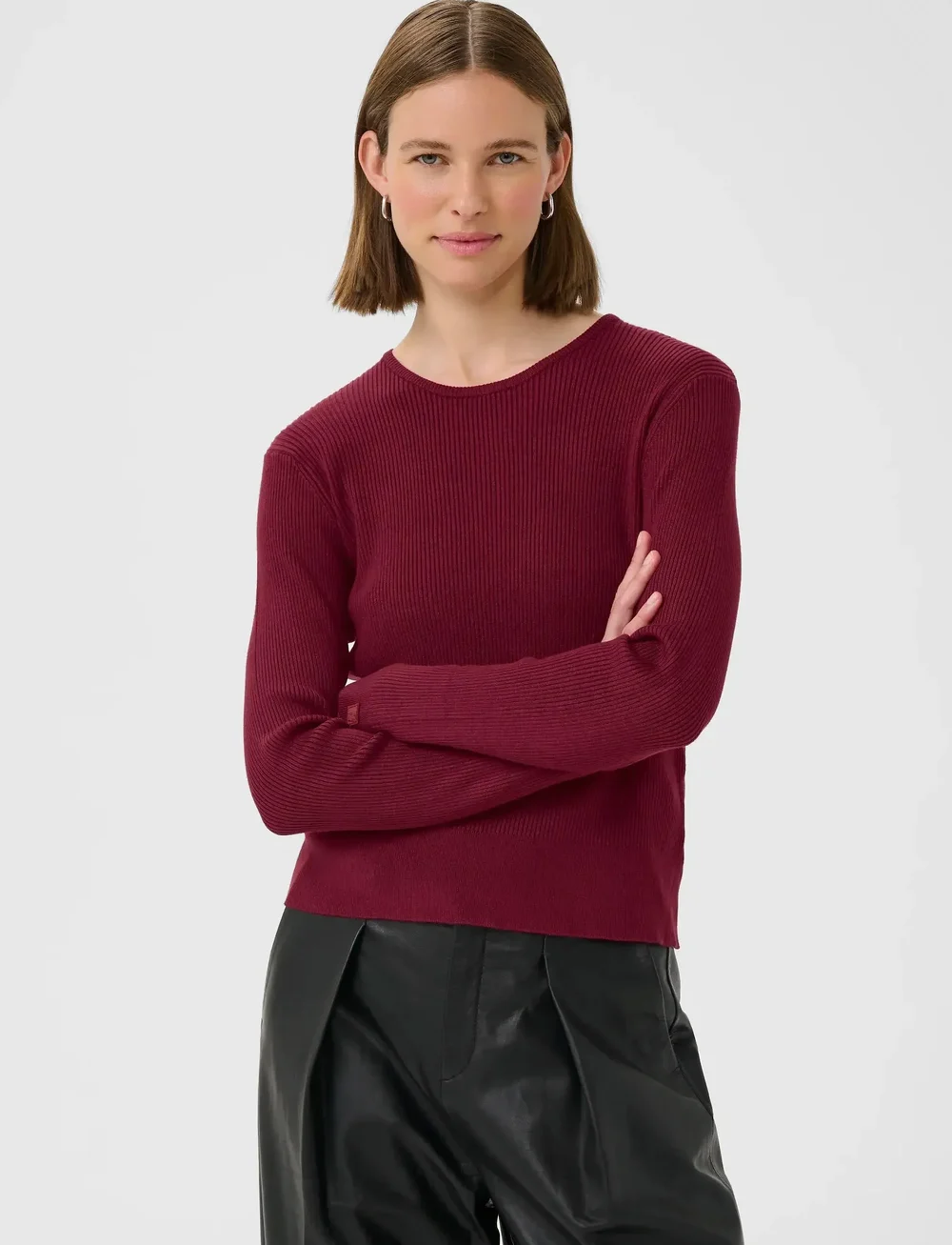 InWear - LeenahIW LS Blouse - pitkähihaiset t-paidat - cabernet - 1