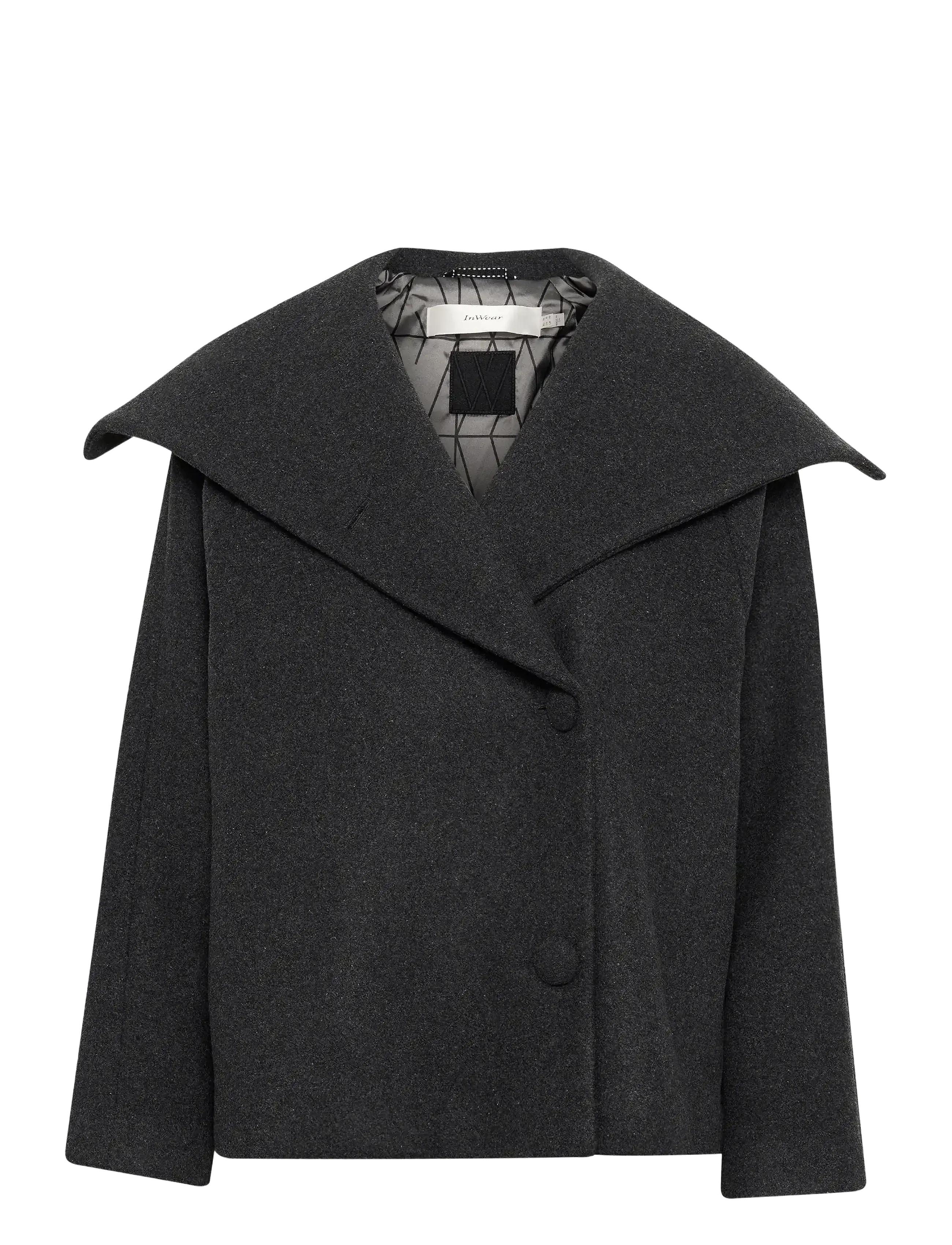 InWear PerryIW Short Coat R - Winter jacket - DARK GREY MELANGE / grey