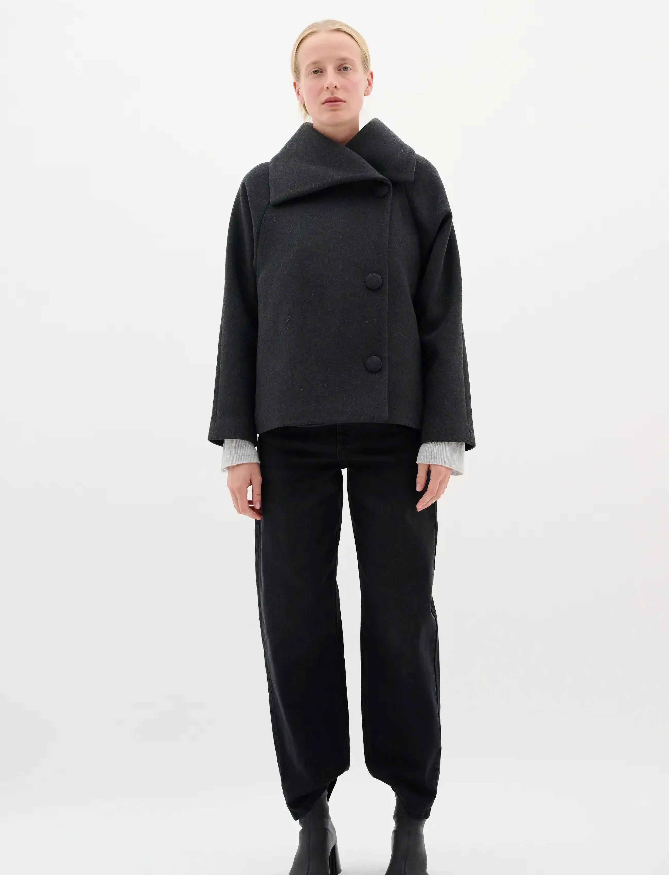 InWear - PerryIW Short Coat R - talvitakit - dark grey melange - 3