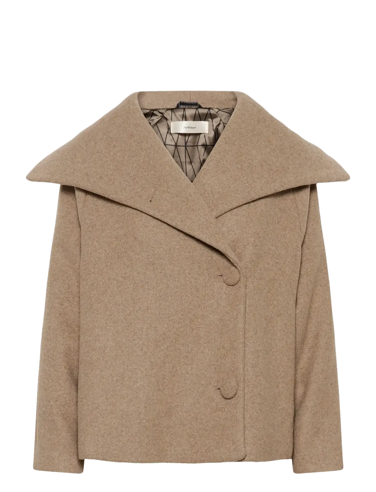 InWear PerryIW Short Coat R - Winter jacket - SANDY GREY MELANGE / beige